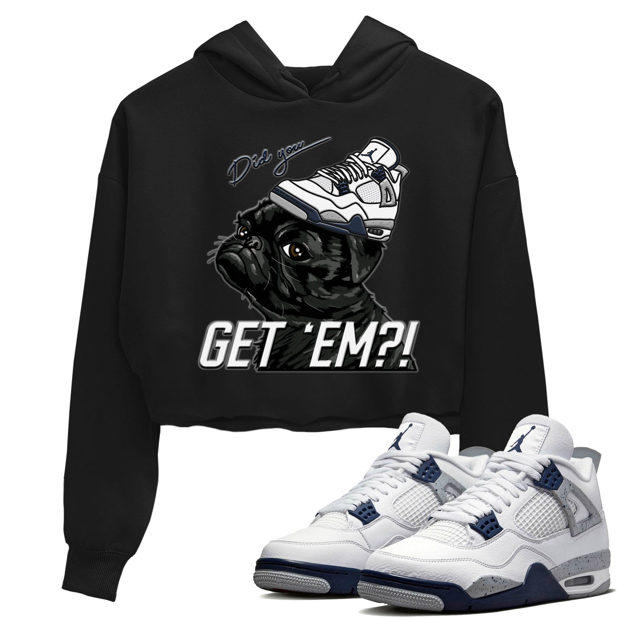 Pug Get Em Women's Tops - Air Jordan 4 Midnight Navy