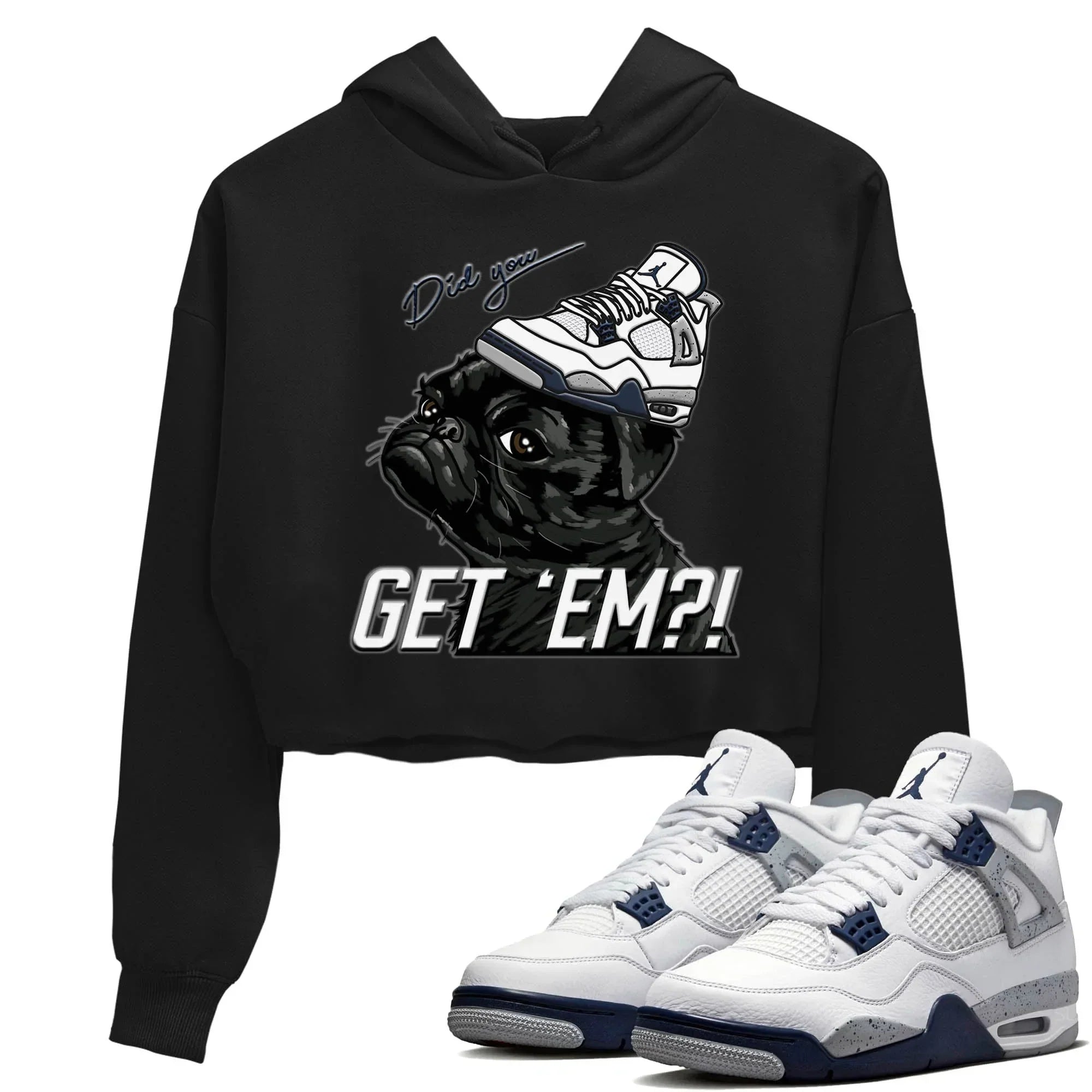 Pug Get Em Women's Tops - Air Jordan 4 Midnight Navy