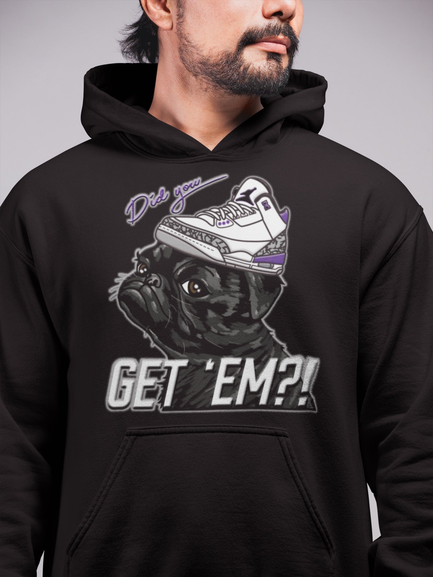 Pug Get Em Unisex Tops - Air Jordan 3 Dark Iris
