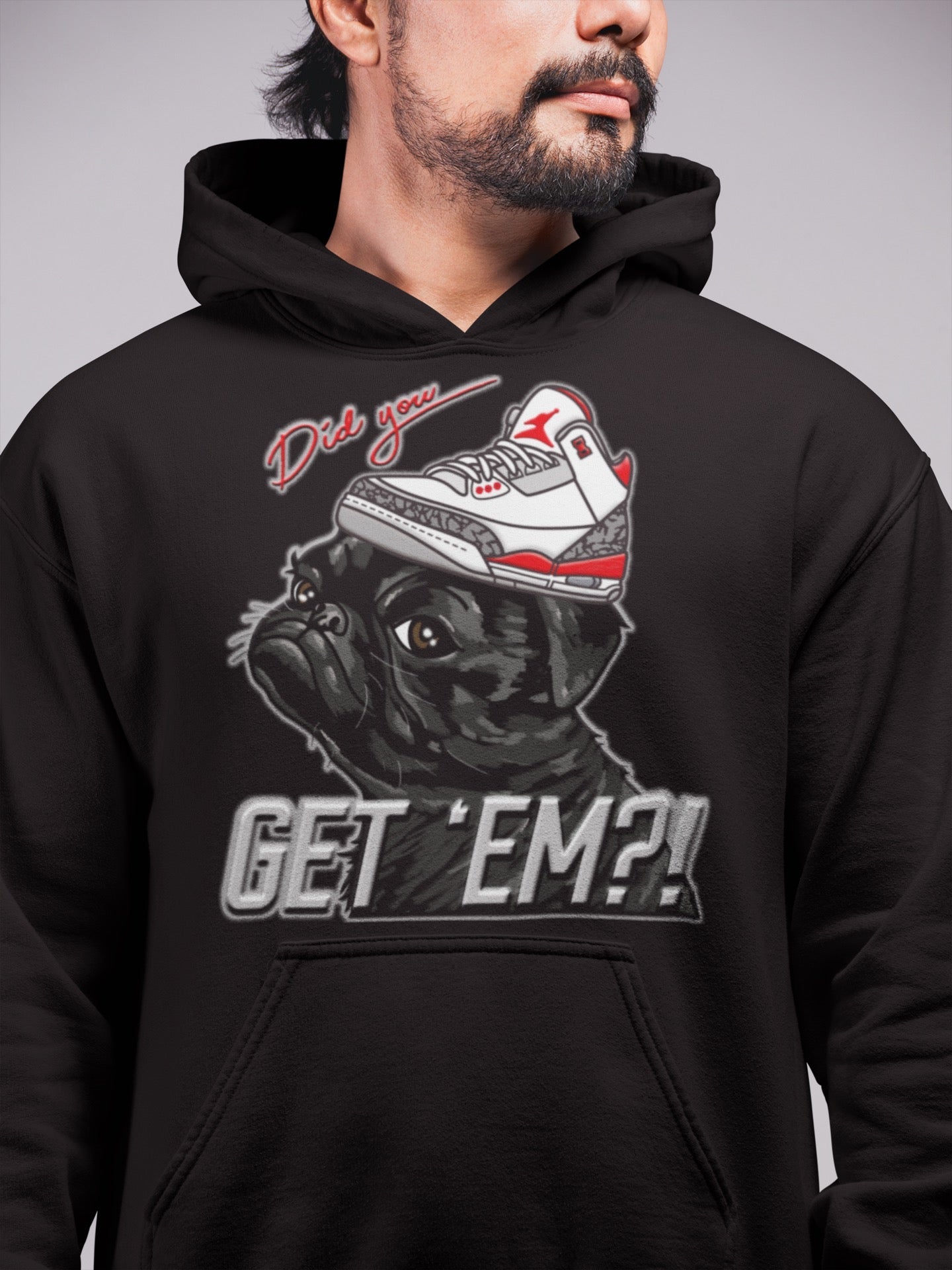 Pug Get Em Unisex Tops - Air Jordan 3 Fire Red