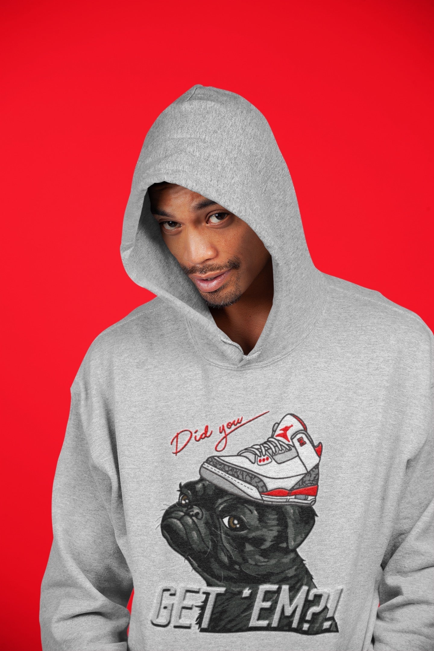 Pug Get Em Unisex Tops - Air Jordan 3 Fire Red