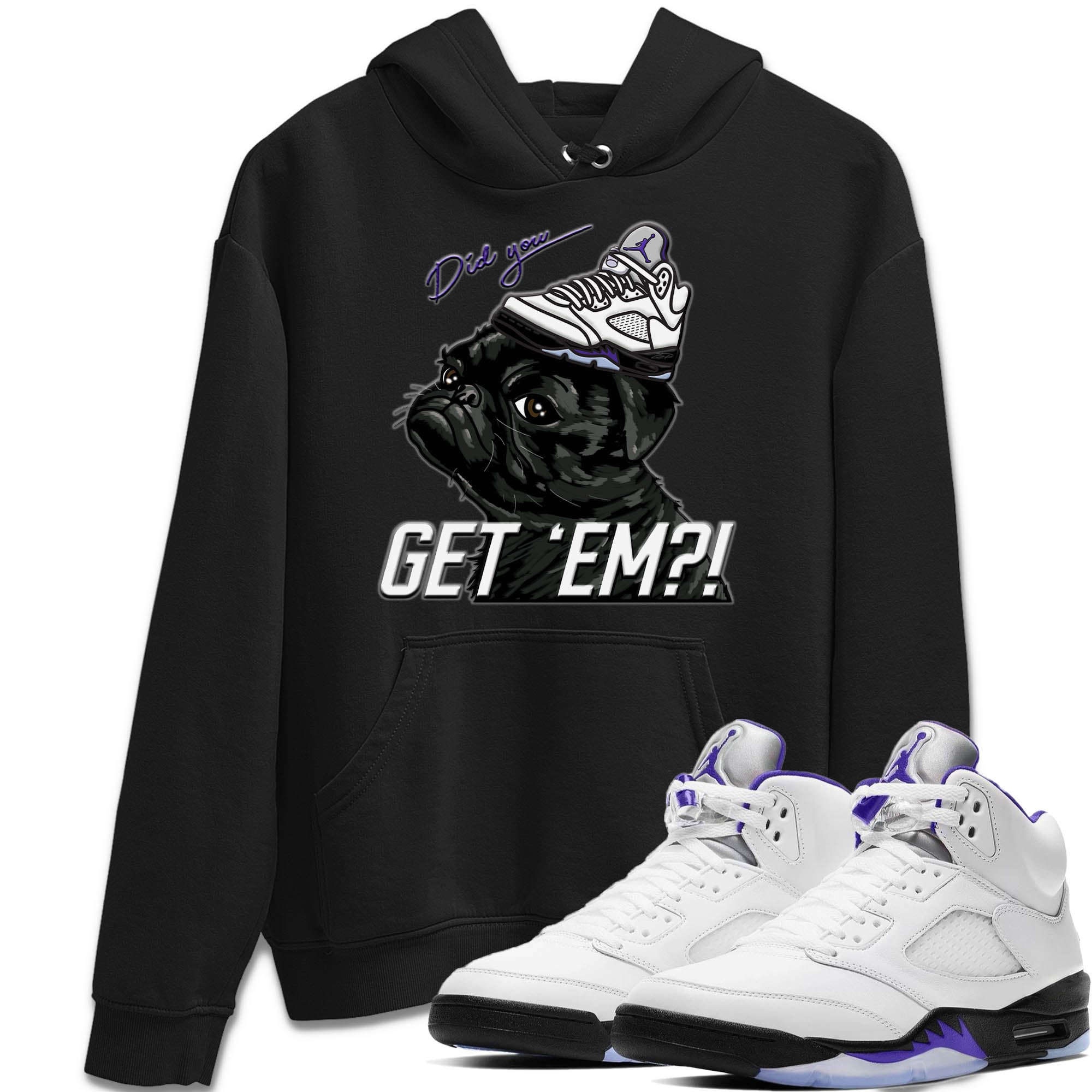 Pug Get Em Unisex Tops - Air Jordan 5 Concord