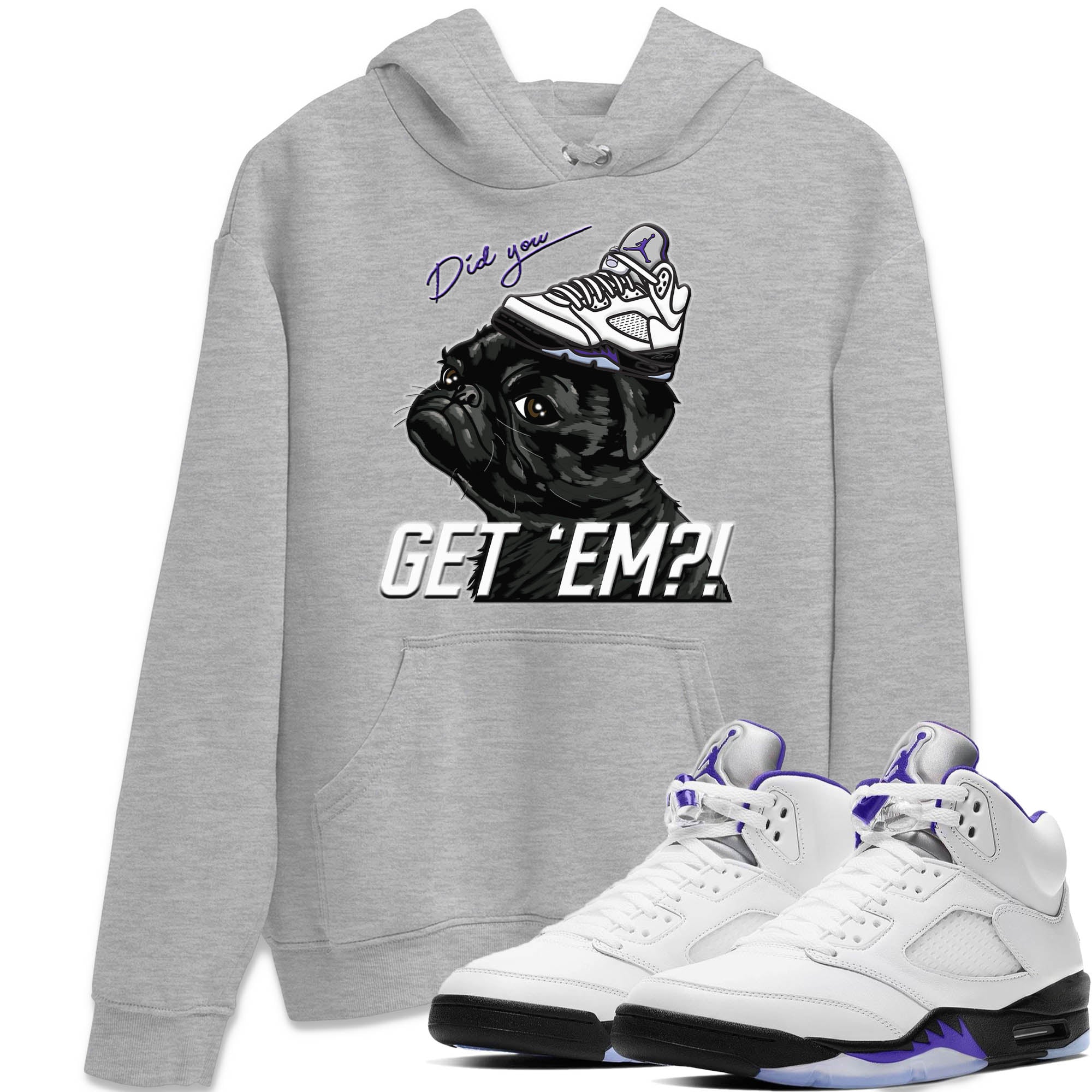 Pug Get Em Unisex Tops - Air Jordan 5 Concord
