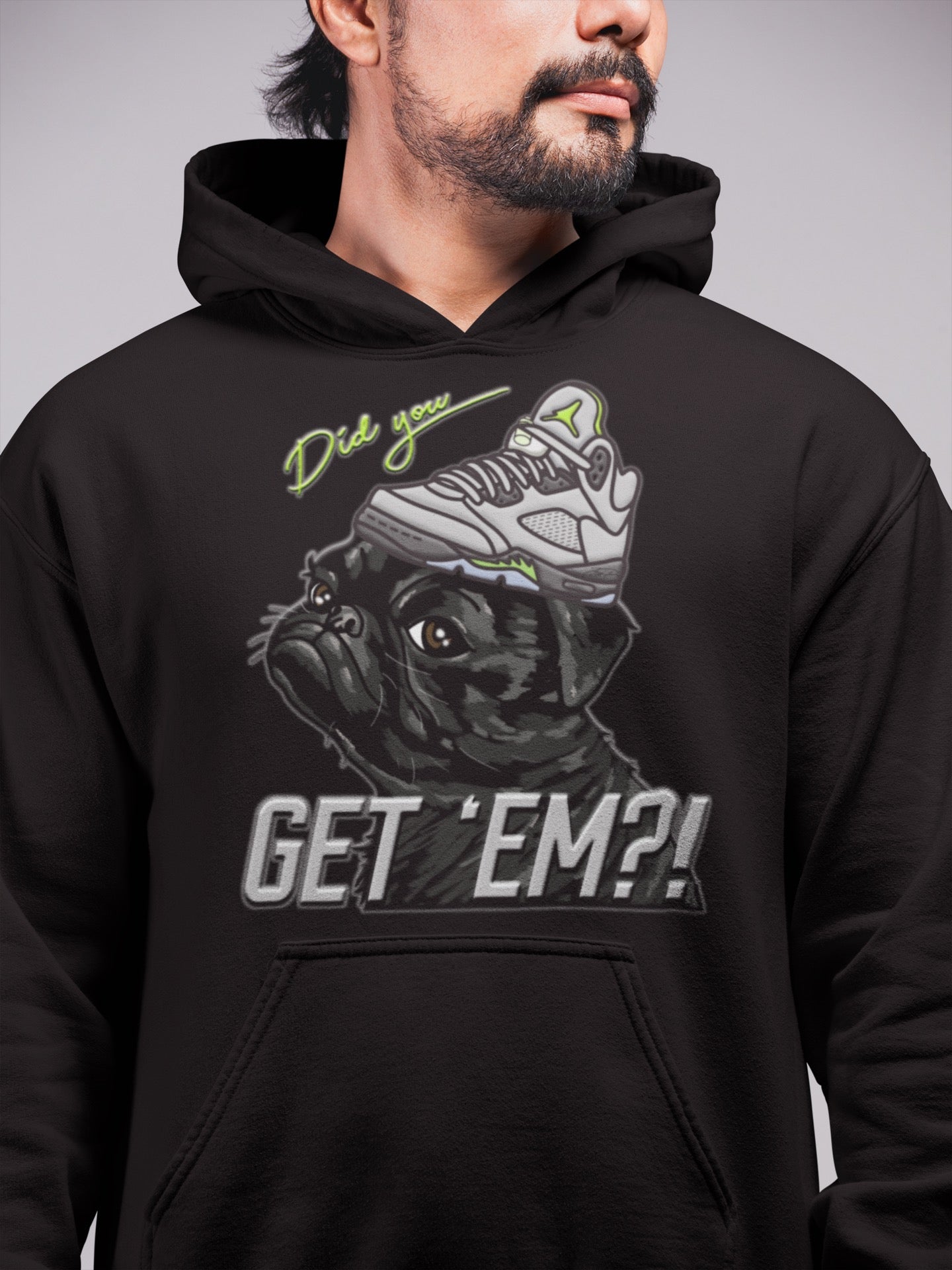 Pug Get Em Unisex Tops - Air Jordan 5 Green Bean
