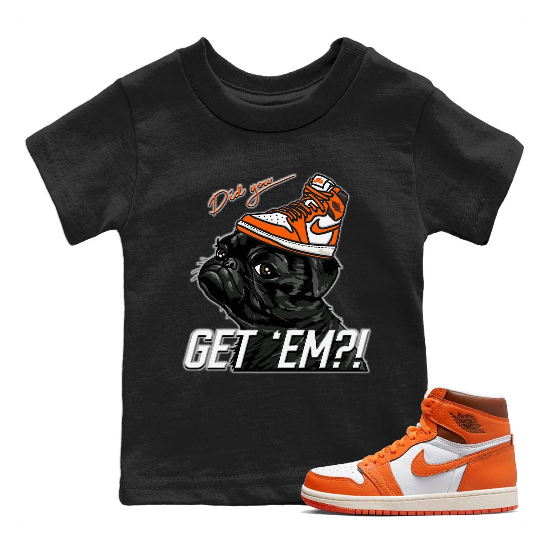 Pug Get Em Kids Tops - Air Jordan 1 Starfish