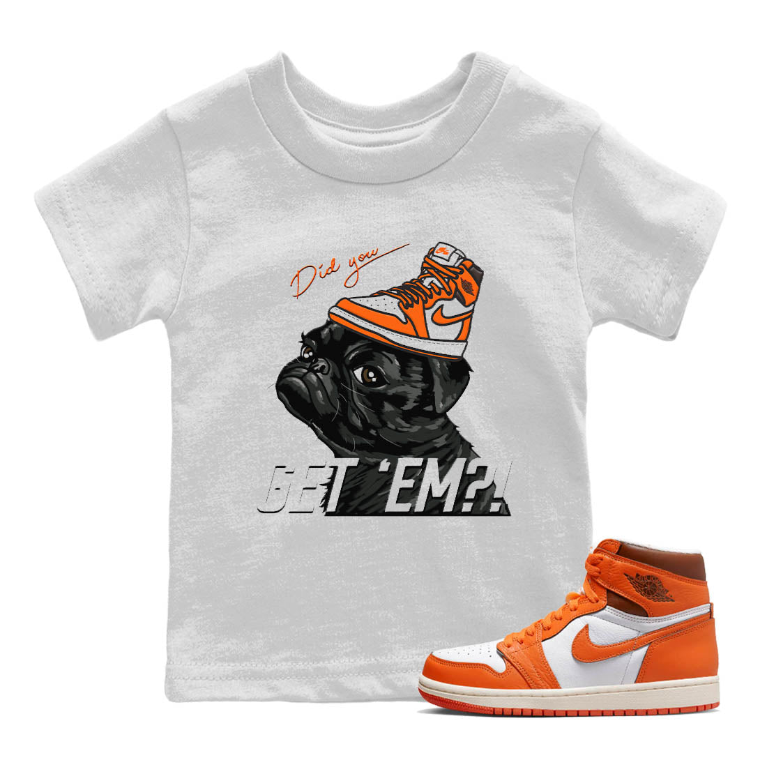 Pug Get Em Kids Tops - Air Jordan 1 Starfish
