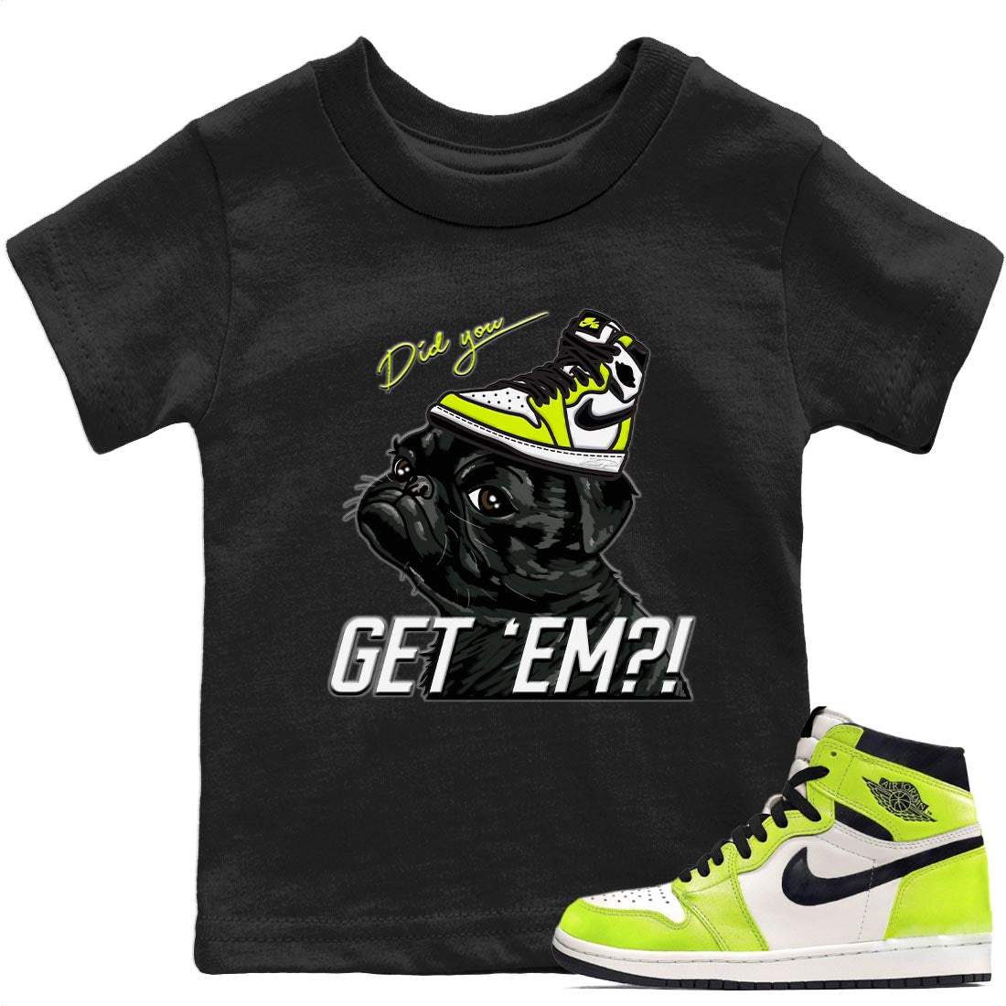 Pug Get Em Kids Tops - Air Jordan 1 Visionaire