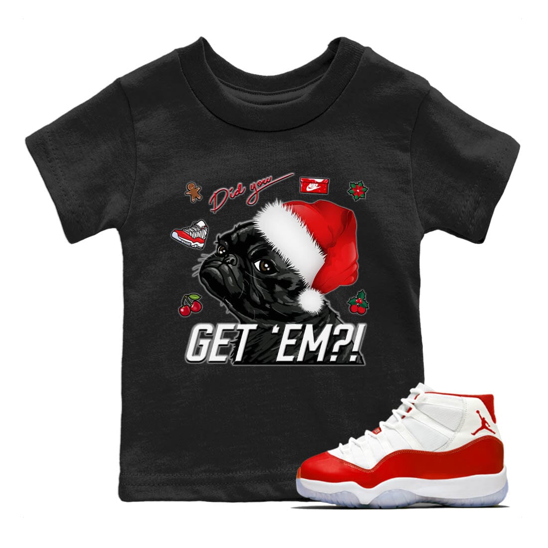 Pug Get Em Kids Tops - Air Jordan 11 Cherry