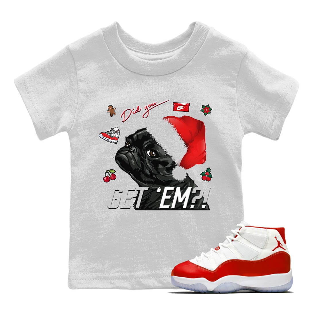 Pug Get Em Kids Tops - Air Jordan 11 Cherry