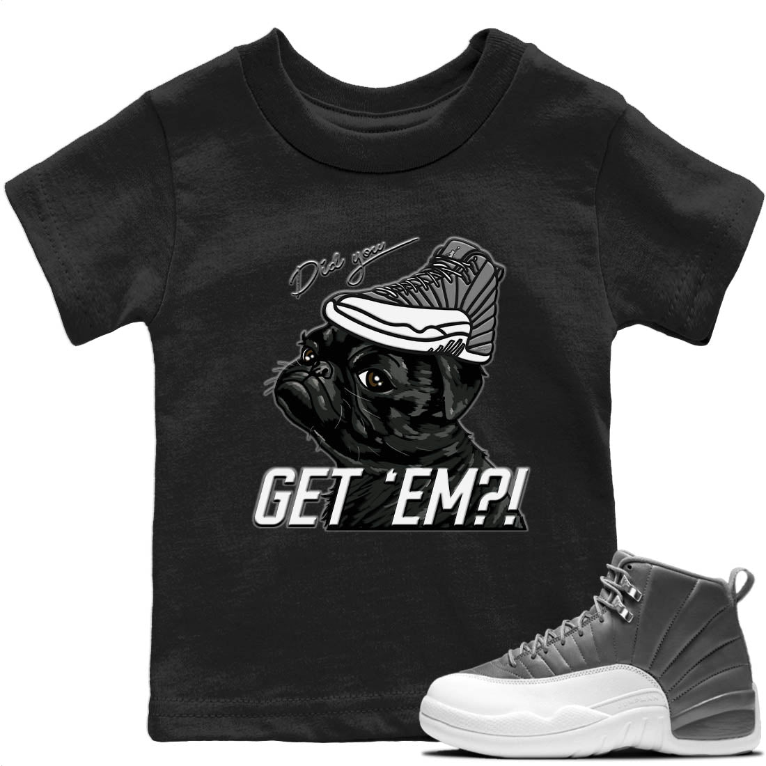Pug Get Em Kids Tops - Air Jordan 12 Stealth