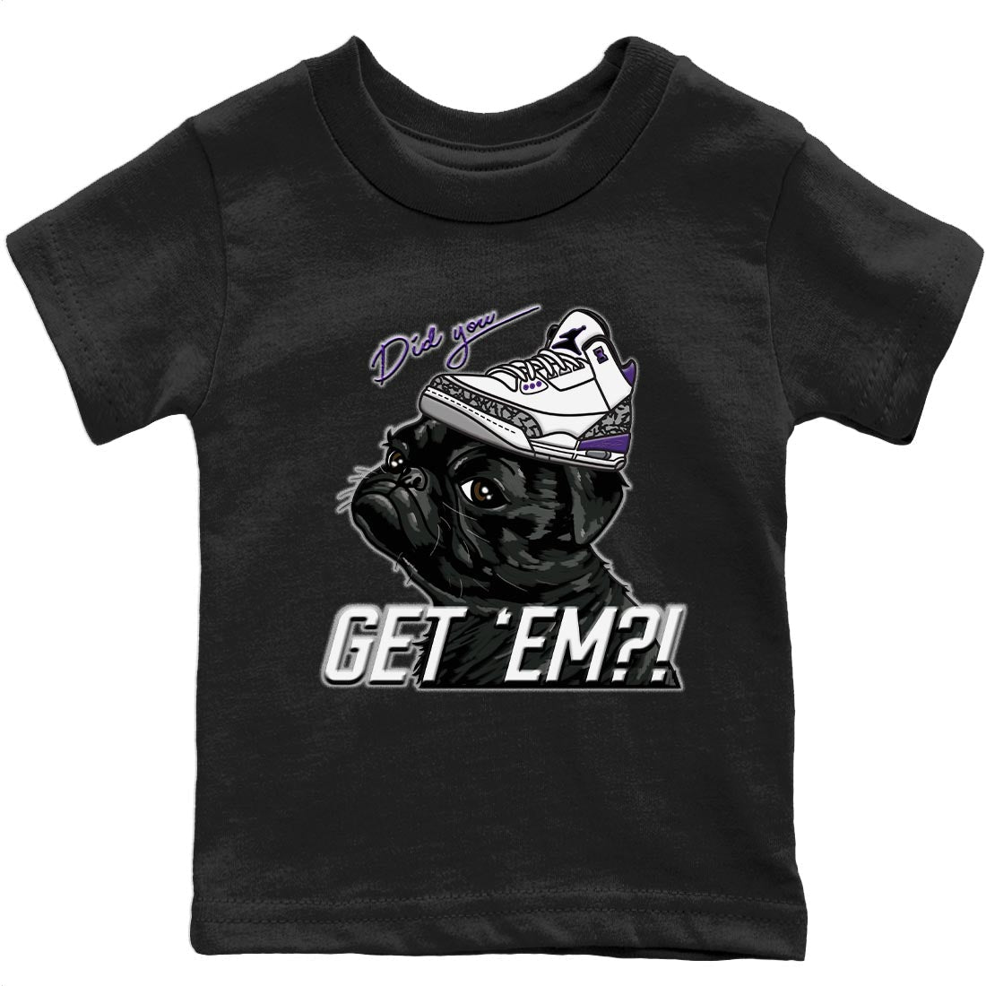 Pug Get Em Kids Tops - Air Jordan 3 Dark Iris