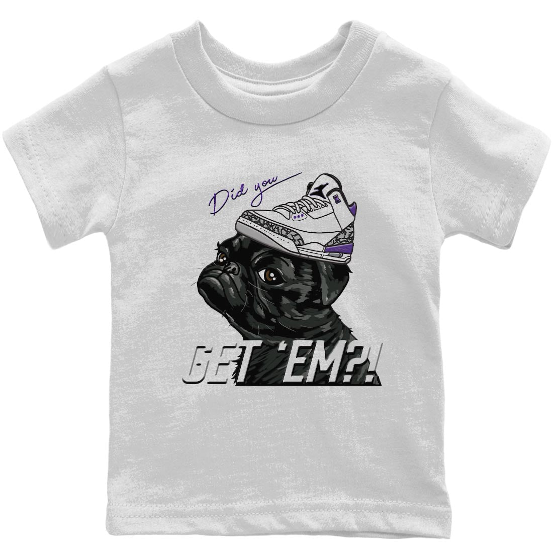 Pug Get Em Kids Tops - Air Jordan 3 Dark Iris