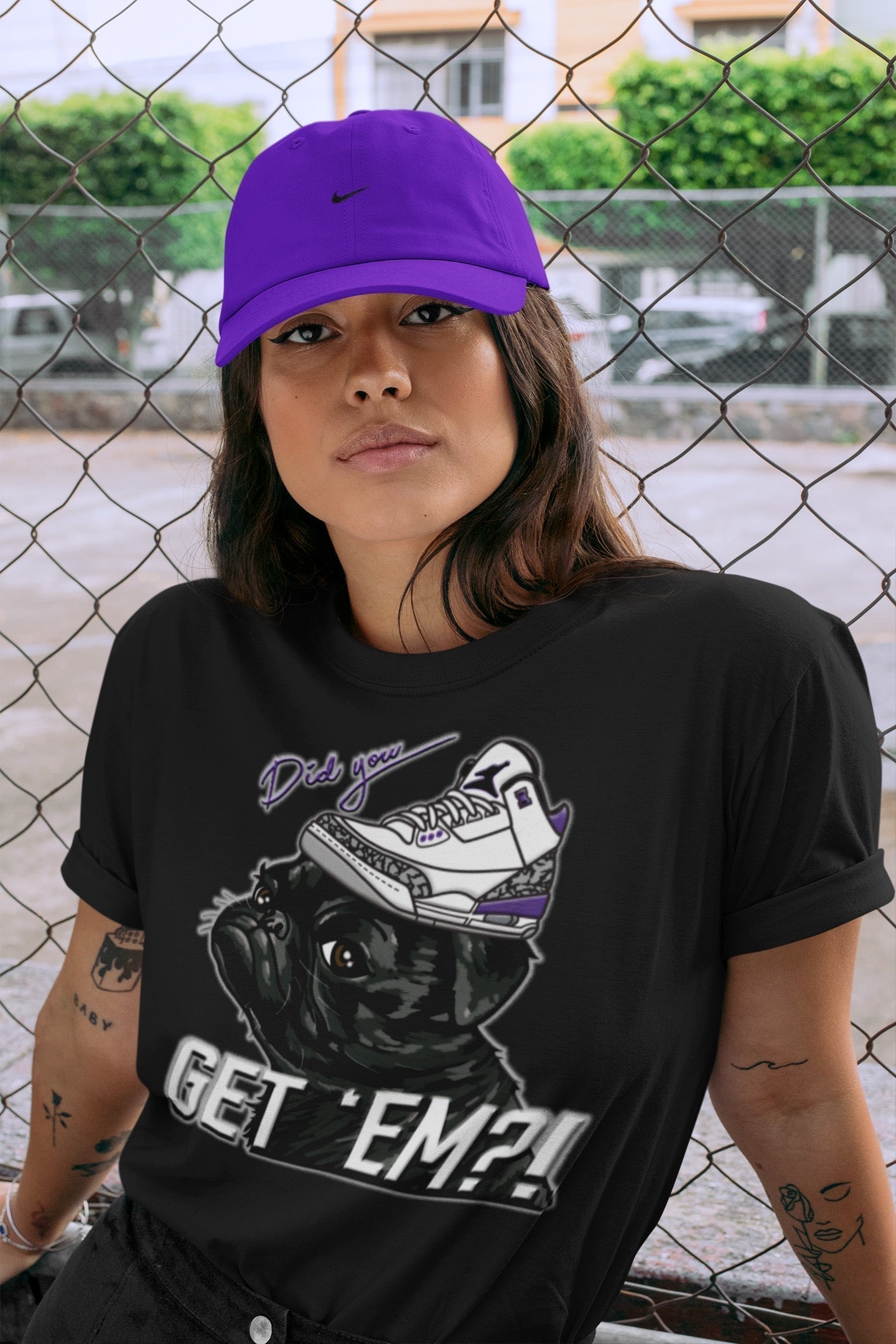 Pug Get Em Unisex Tops - Air Jordan 3 Dark Iris