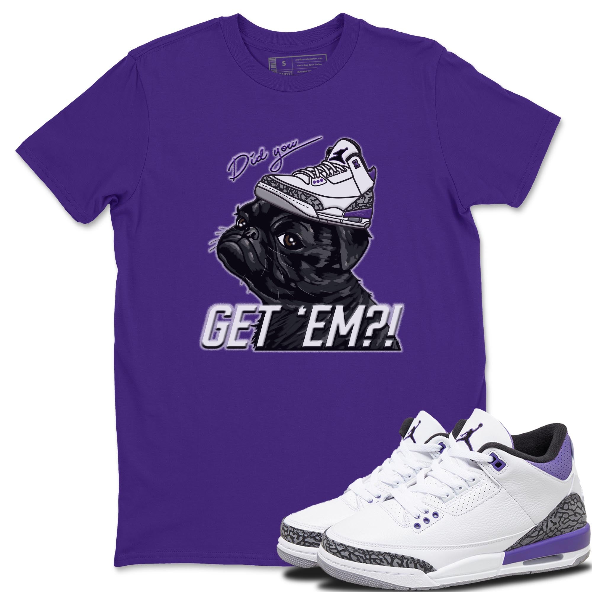 Pug Get Em Unisex Tops - Air Jordan 3 Dark Iris