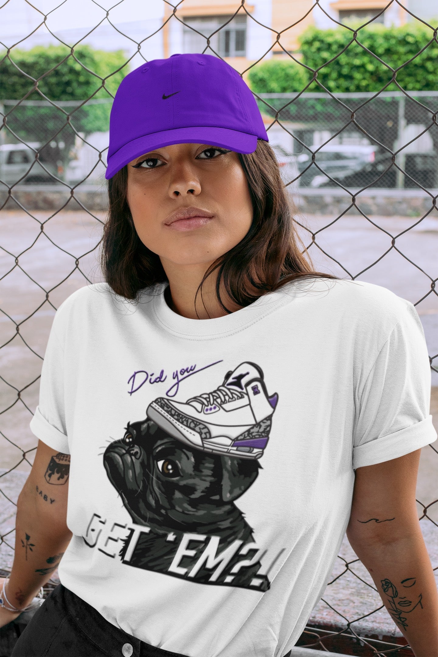 Pug Get Em Unisex Tops - Air Jordan 3 Dark Iris