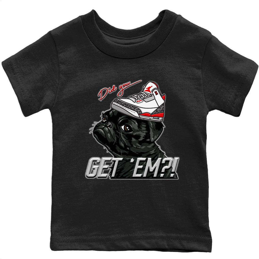 Pug Get Em Kids Tops - Air Jordan 3 Fire Red