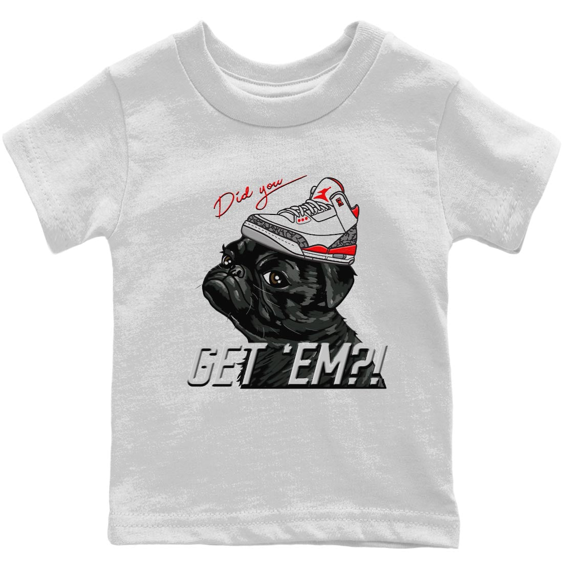 Pug Get Em Kids Tops - Air Jordan 3 Fire Red