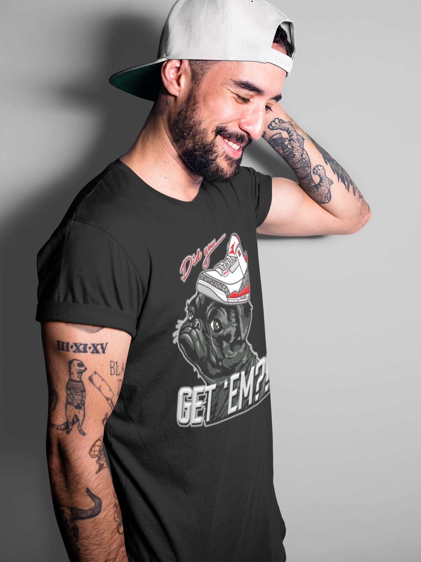Pug Get Em Unisex Tops - Air Jordan 3 Fire Red