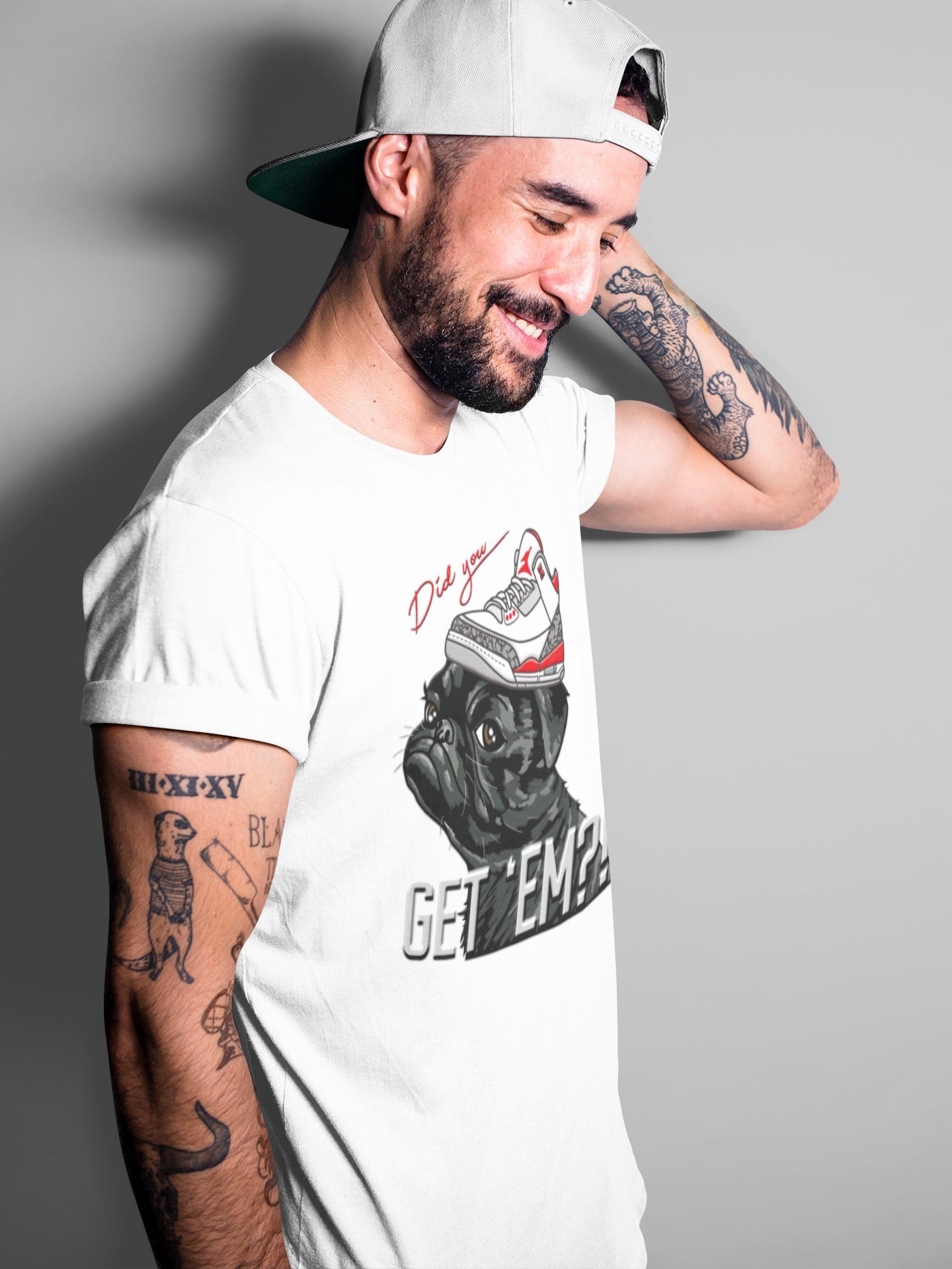 Pug Get Em Unisex Tops - Air Jordan 3 Fire Red
