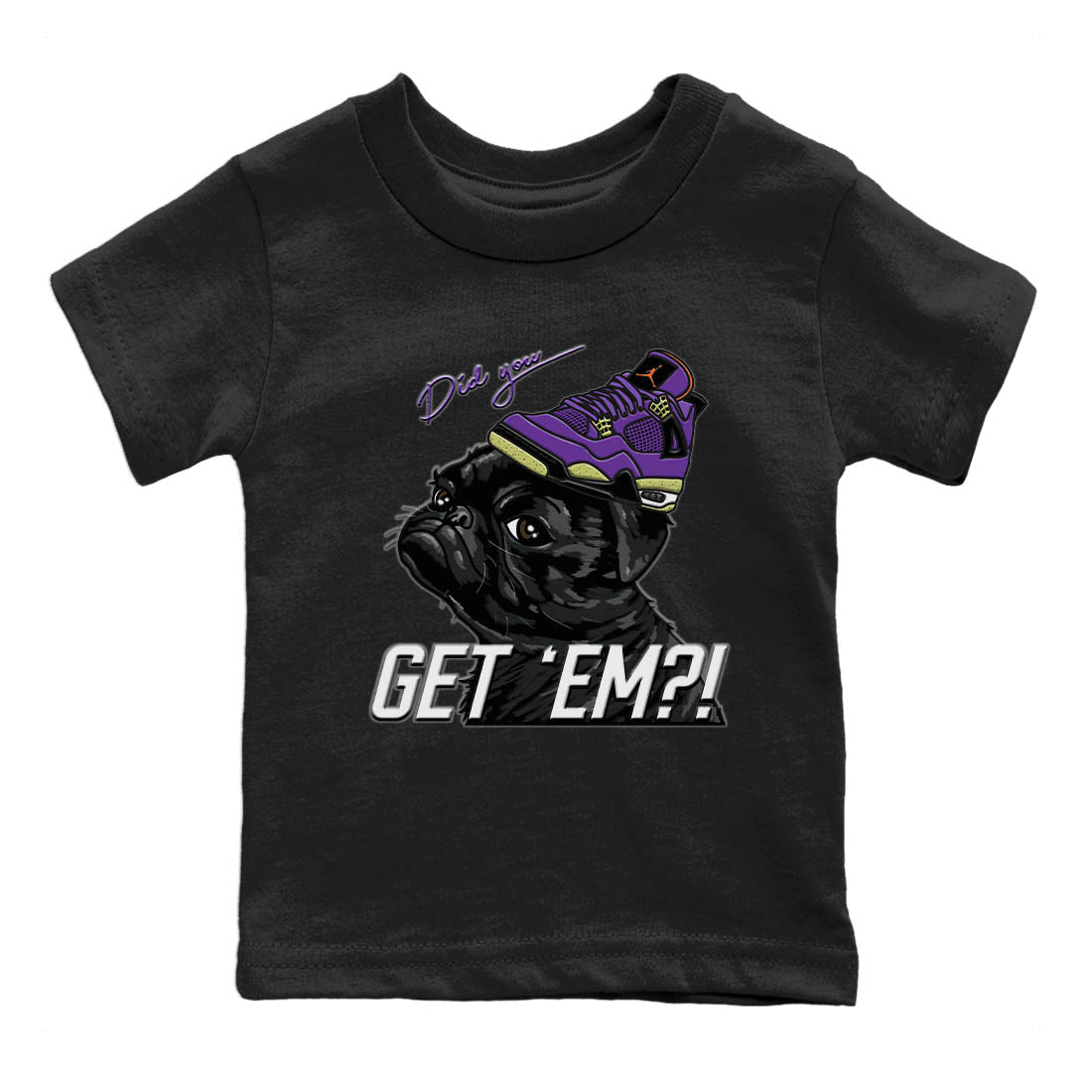 Pug Get Em Kids Tops - Air Jordan 4 Canyon Purple