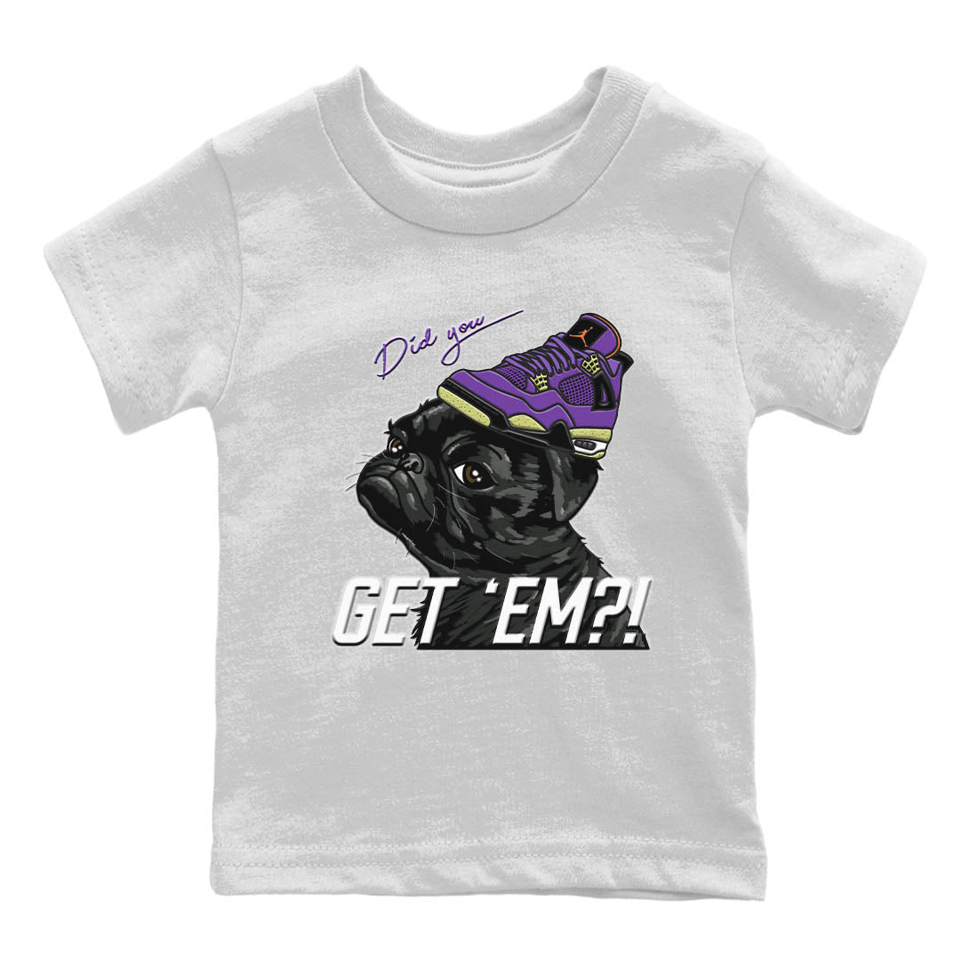 Pug Get Em Kids Tops - Air Jordan 4 Canyon Purple