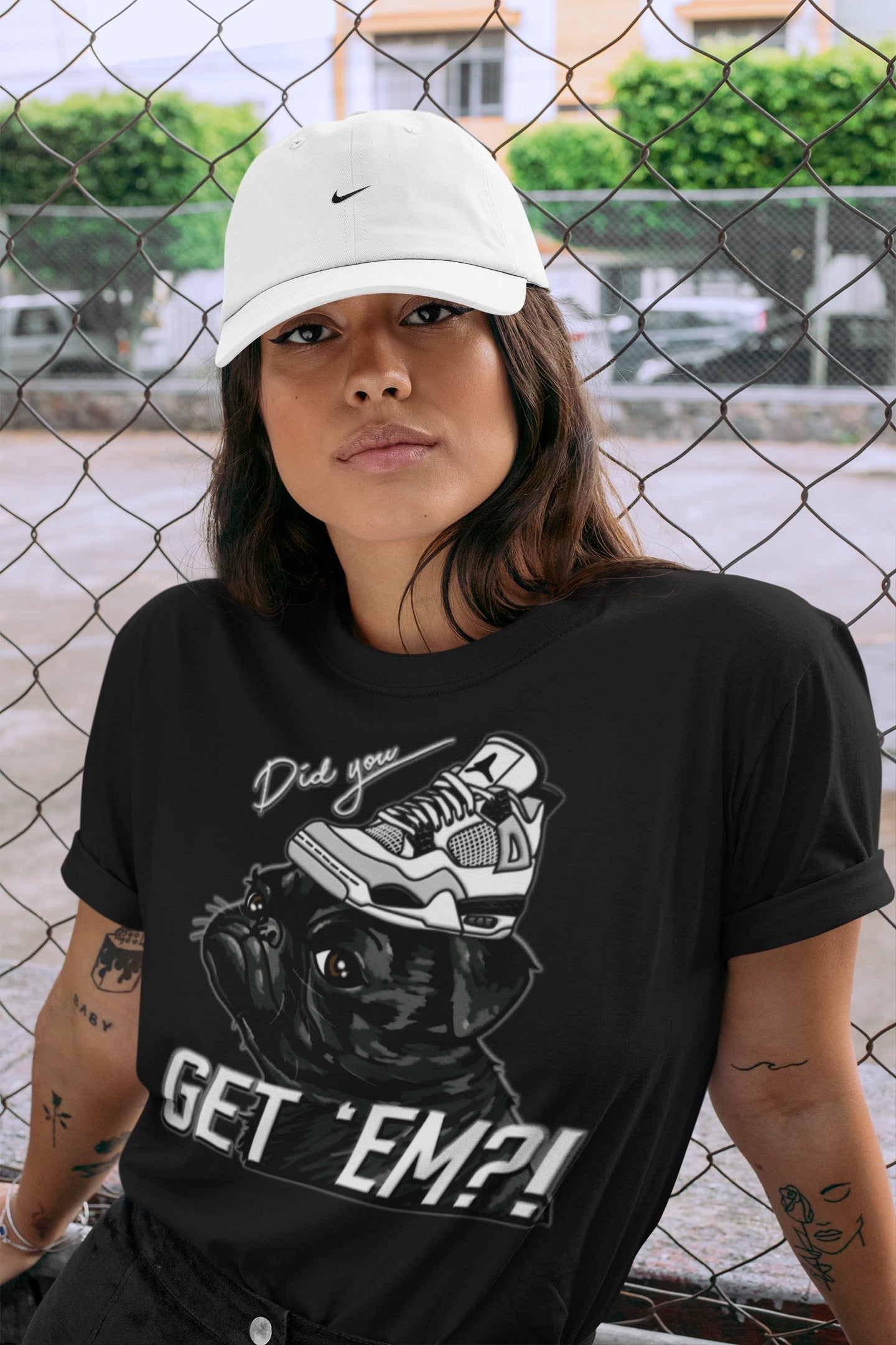 Pug Get Em Unisex Tops - Air Jordan 4 Military Black