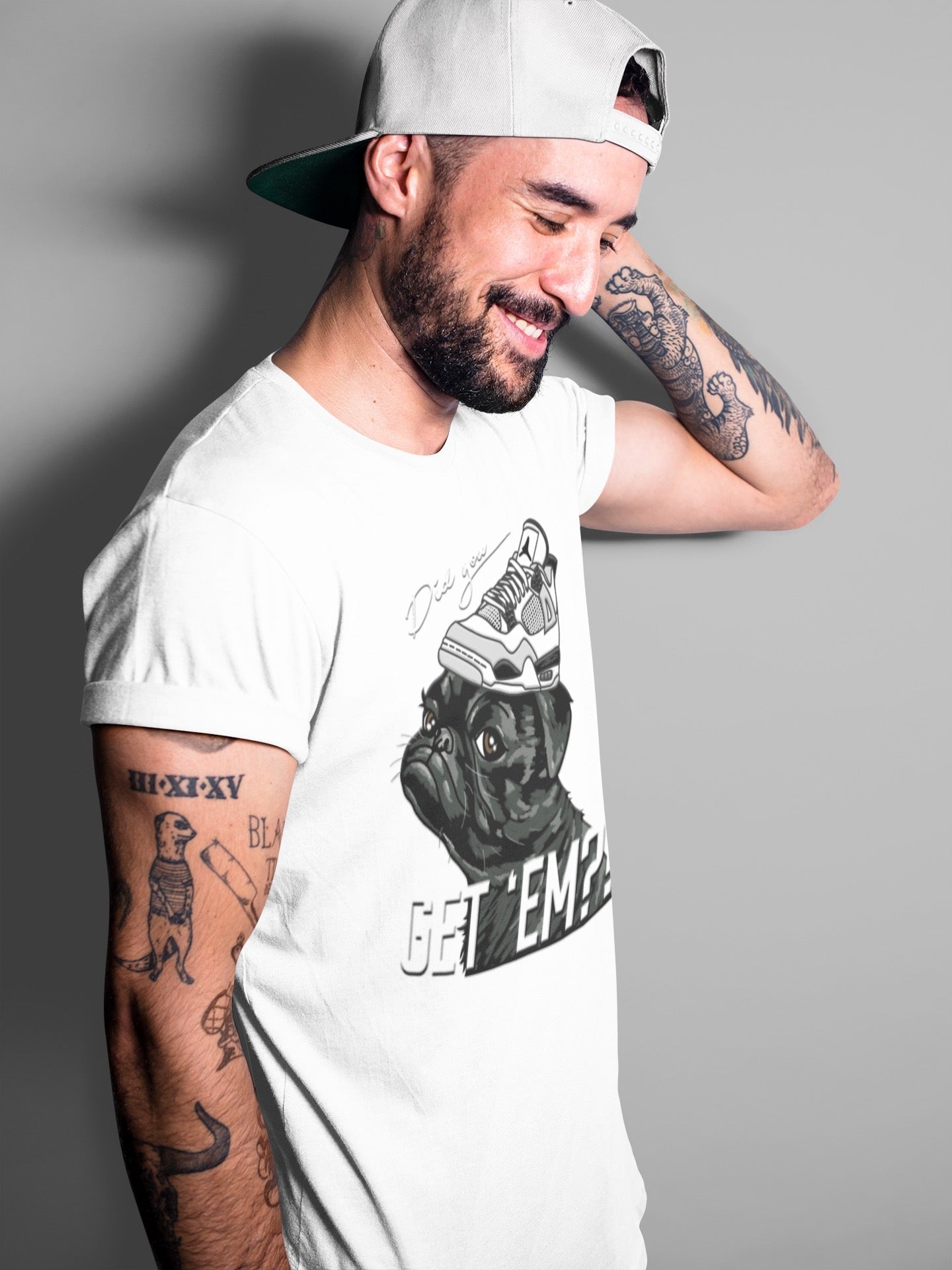 Pug Get Em Unisex Tops - Air Jordan 4 Military Black