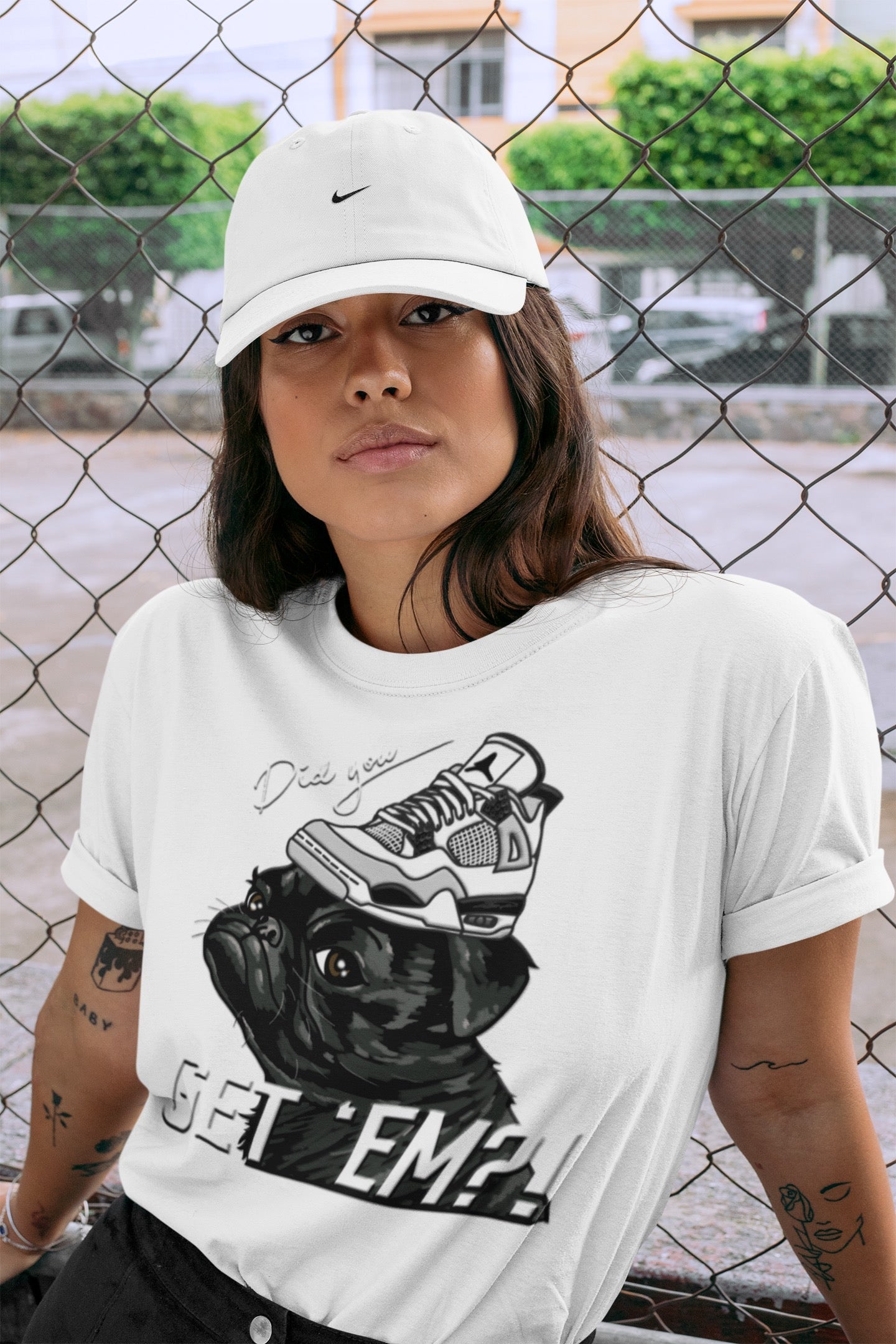 Pug Get Em Unisex Tops - Air Jordan 4 Military Black
