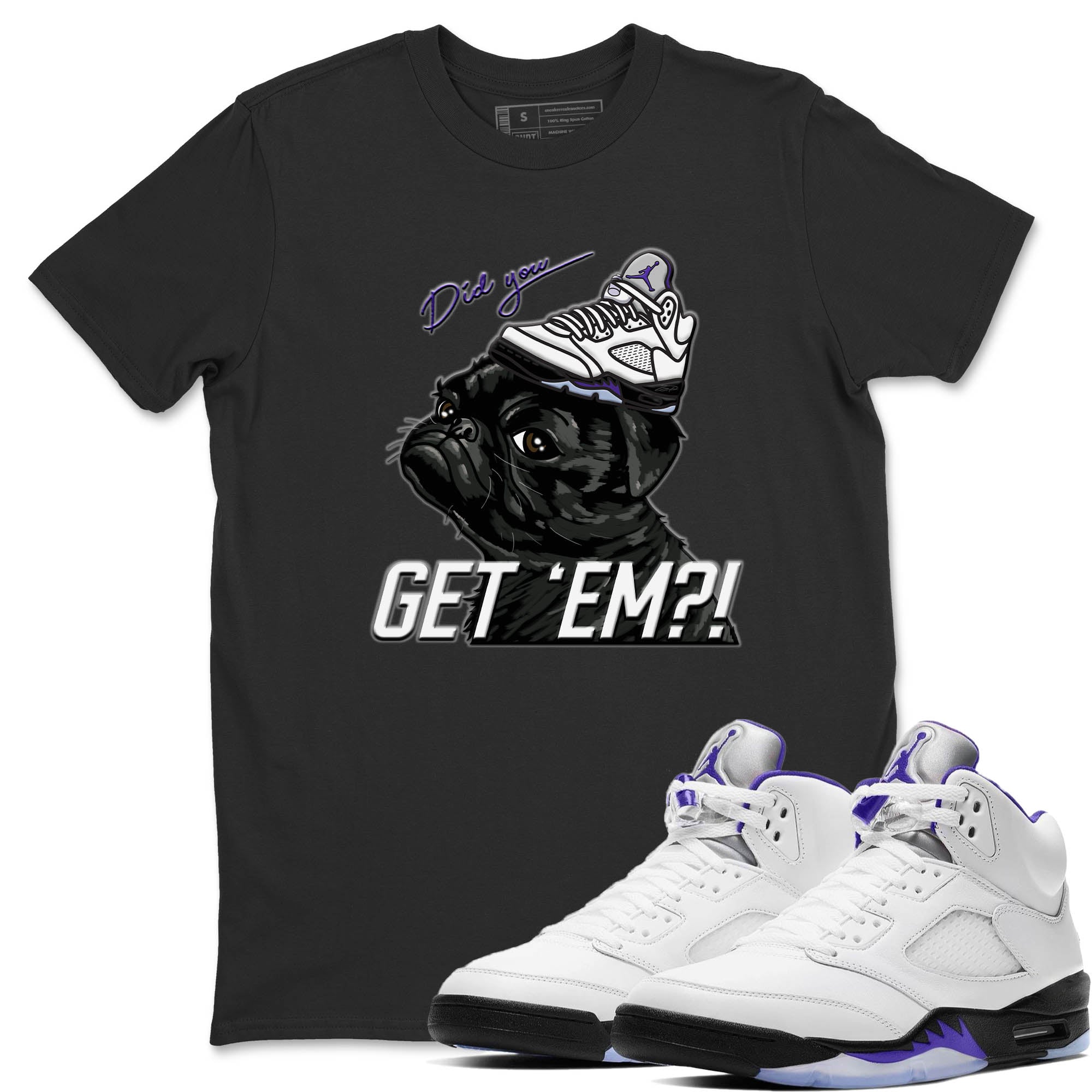 Pug Get Em Unisex Tops - Air Jordan 5 Concord