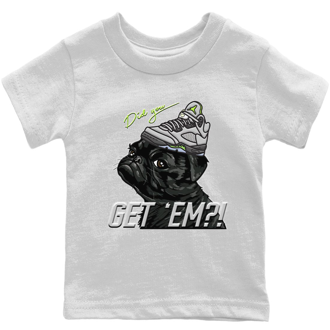 Pug Get Em Kids Tops - Air Jordan 5 Green Bean