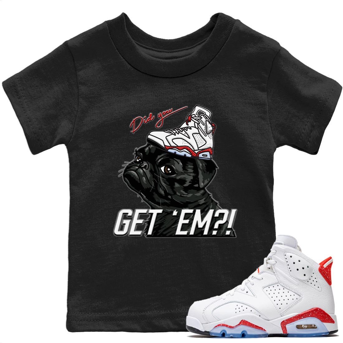 Pug Get Em Kids Tops - Air Jordan 6 Red Velvet Cookies