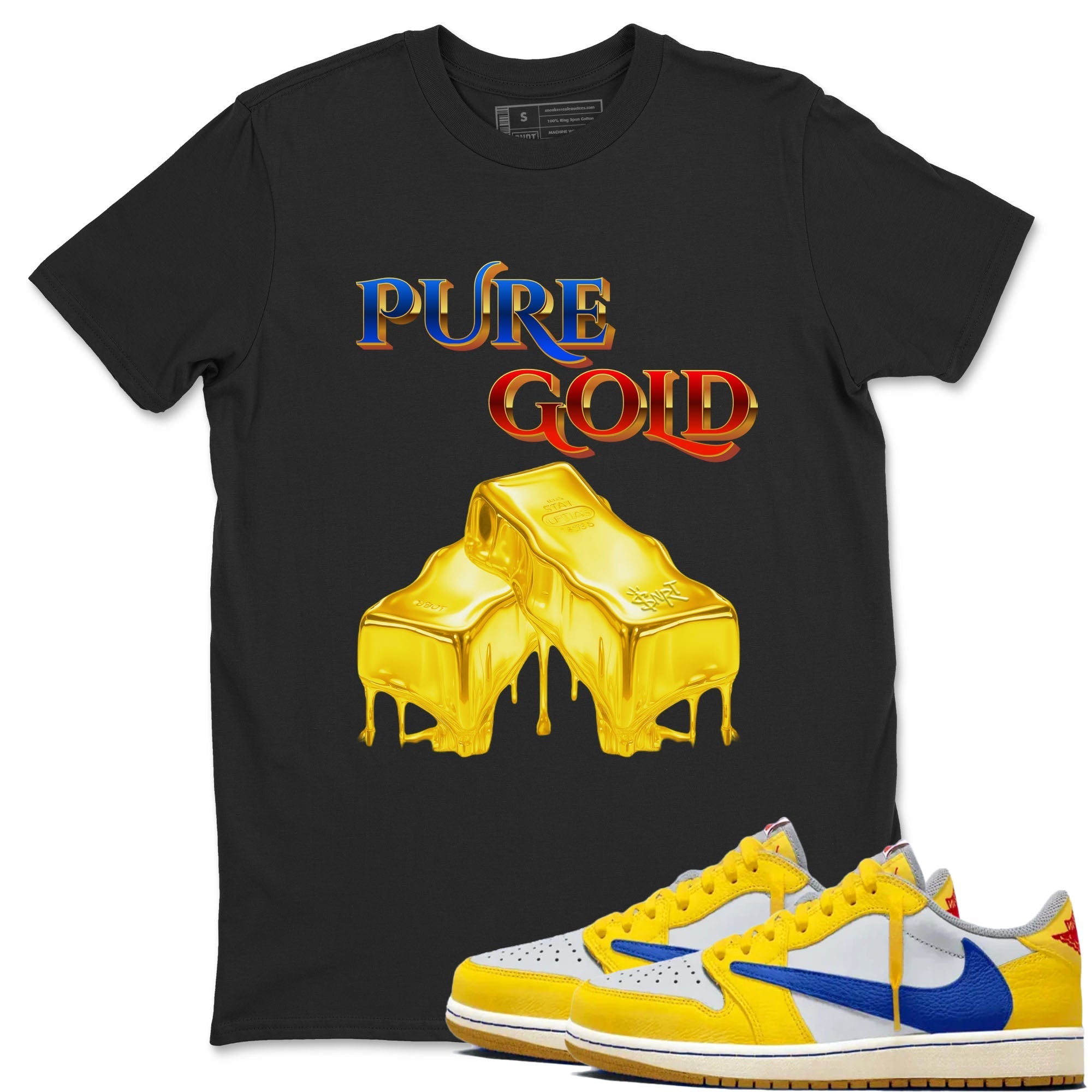 Pure Gold snkmatch Tees - Air Jordan 1 Travis Scott Canary