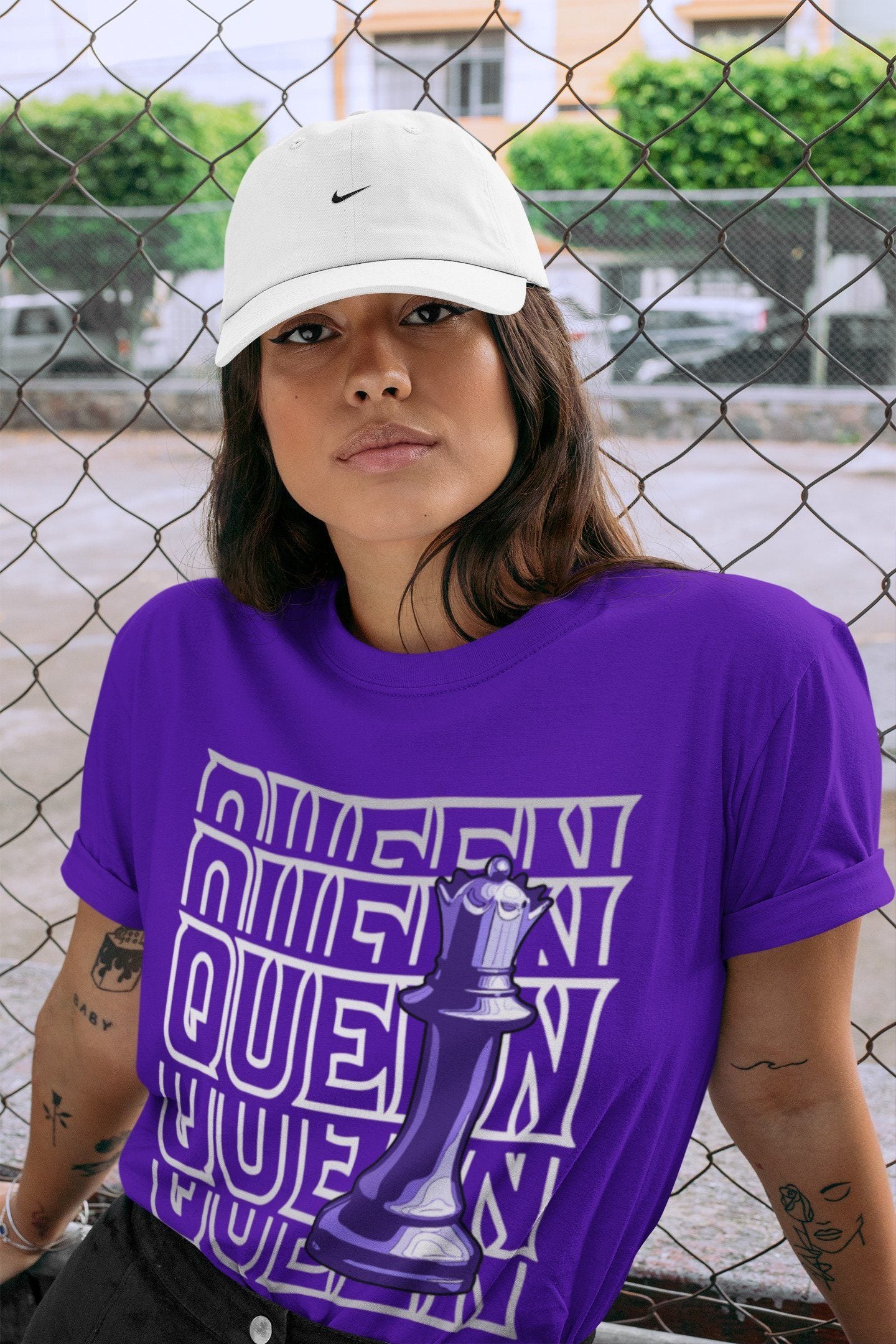 Queen Unisex Tops - Air Jordan 1 WMNS Court Purple