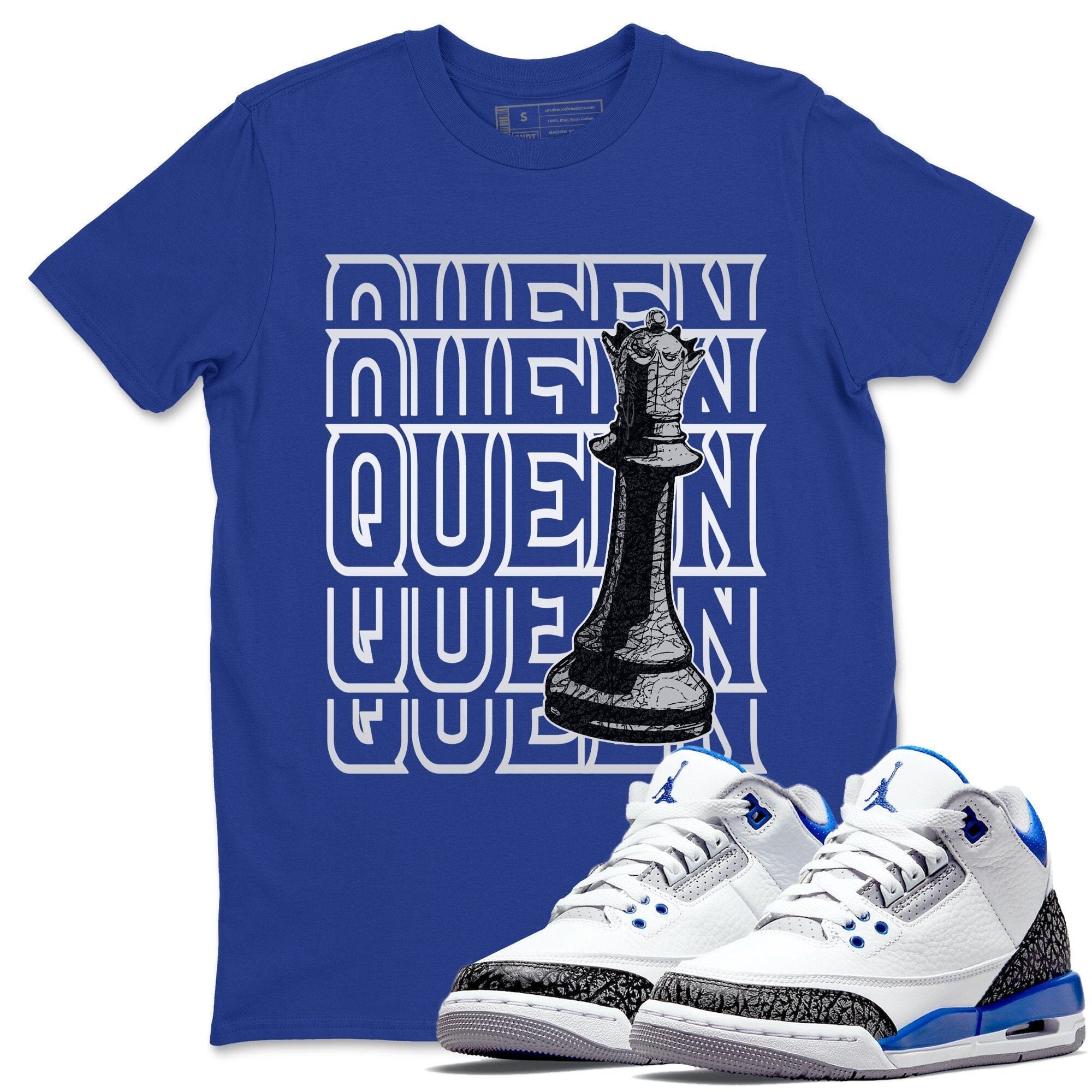 Queen Unisex Tops - Air Jordan 3 Racer Blue