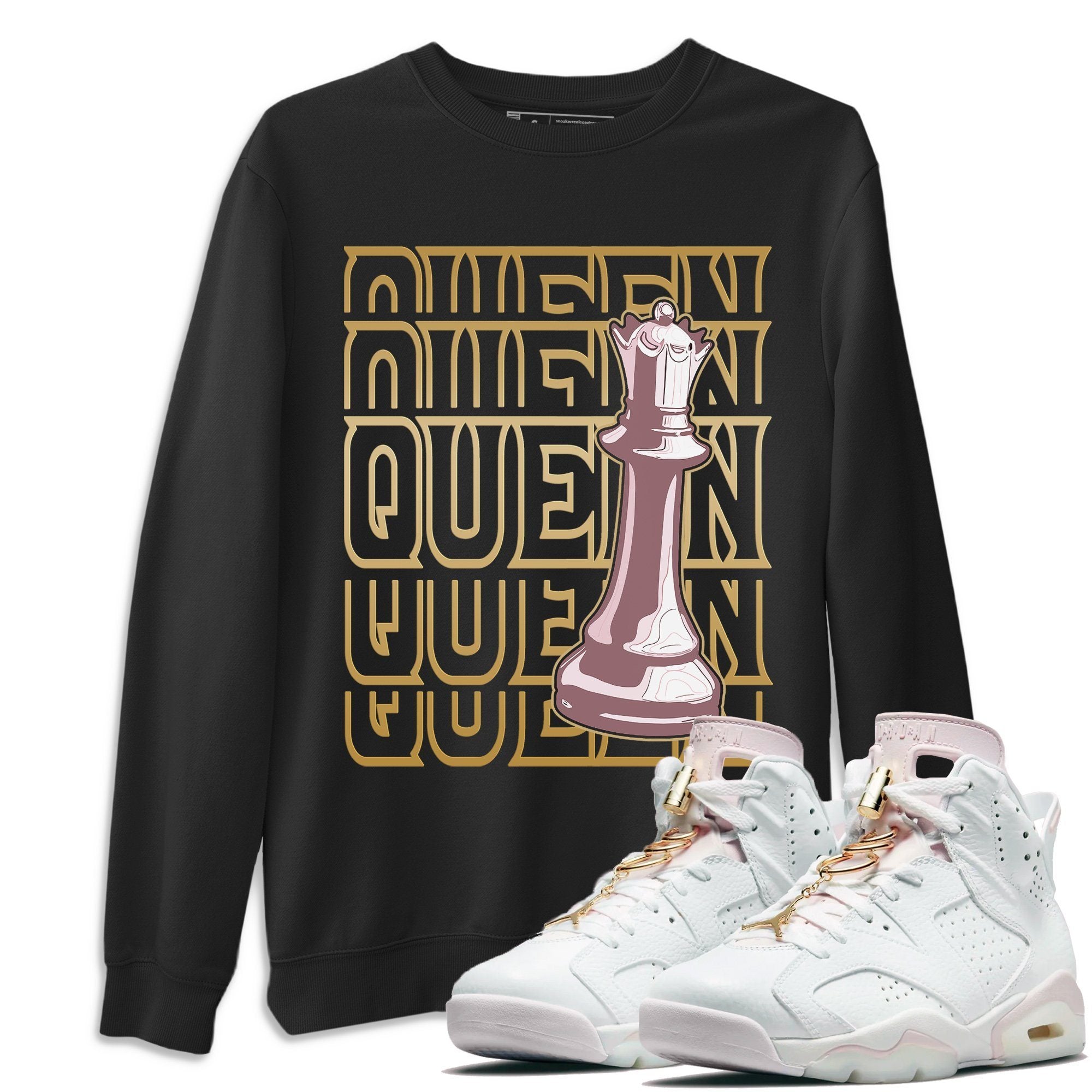 Queen Unisex Tops - Air Jordan 6 Gold Hoops