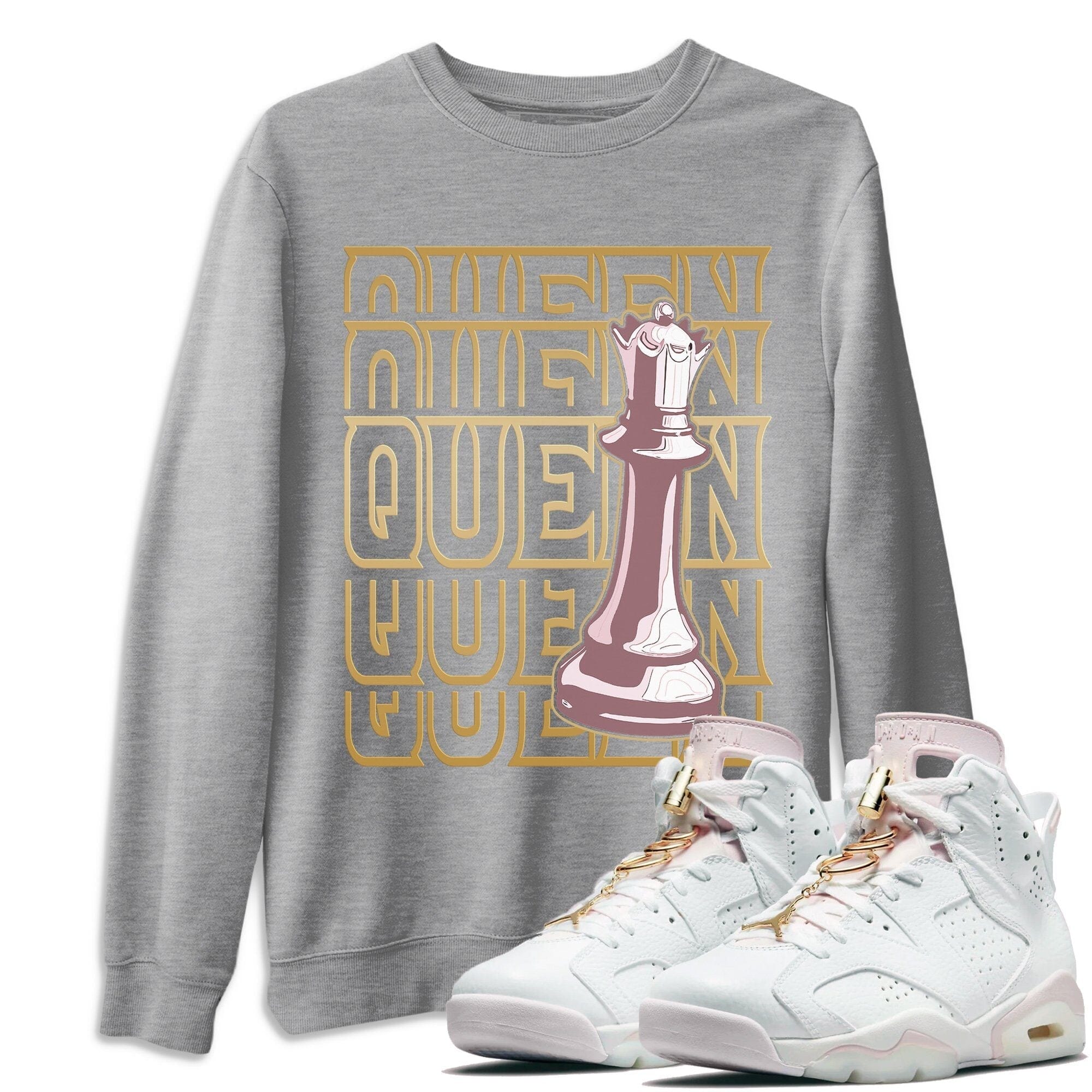 Queen Unisex Tops - Air Jordan 6 Gold Hoops