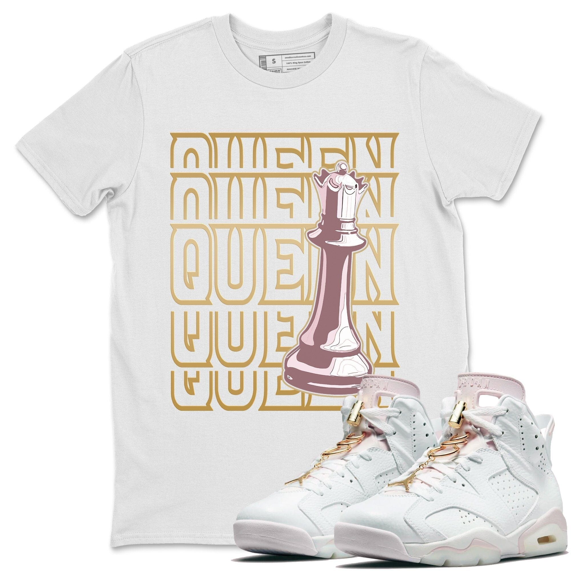 Queen Unisex Tops - Air Jordan 6 Gold Hoops