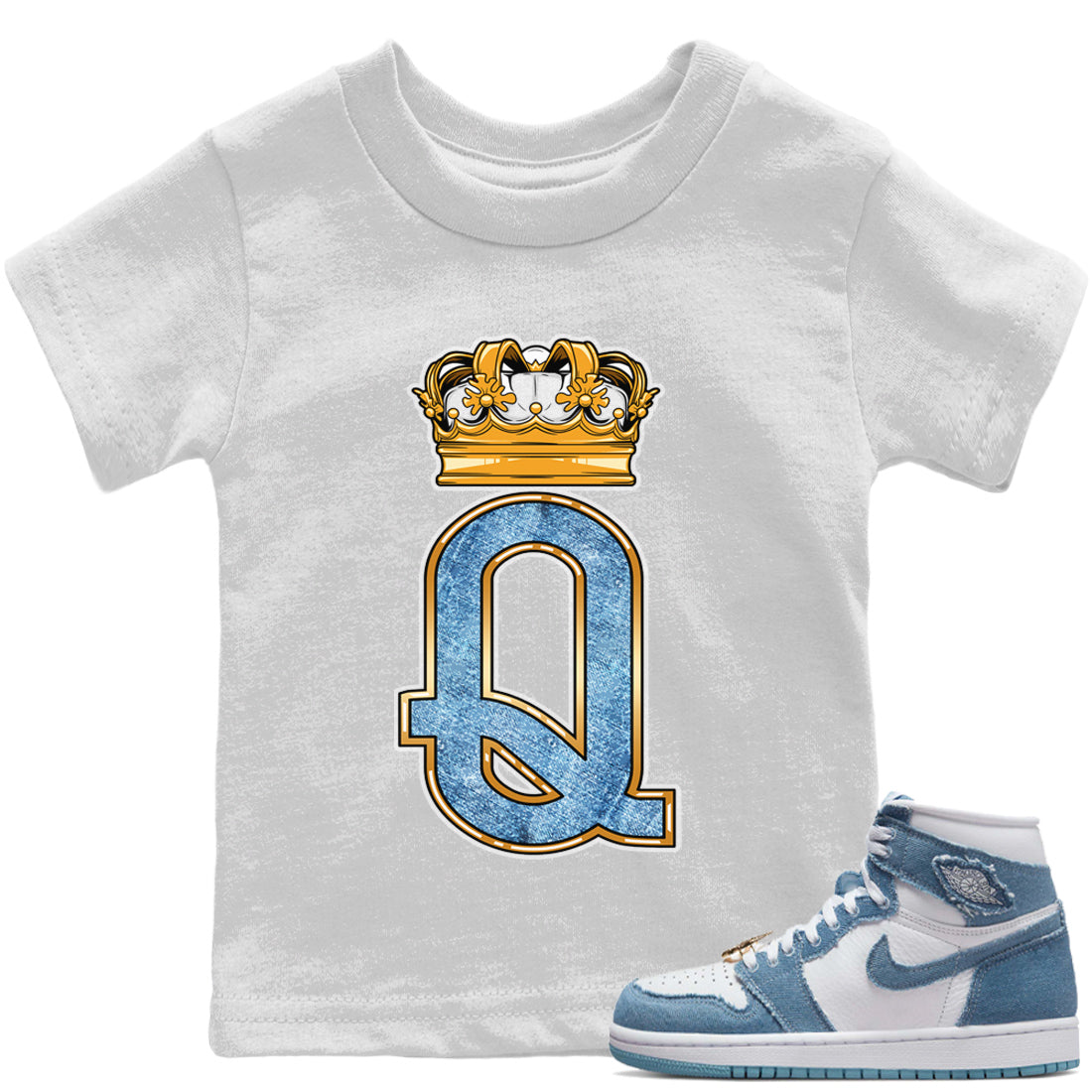 Queen Crown Kids Tops - Air Jordan 1 Denim