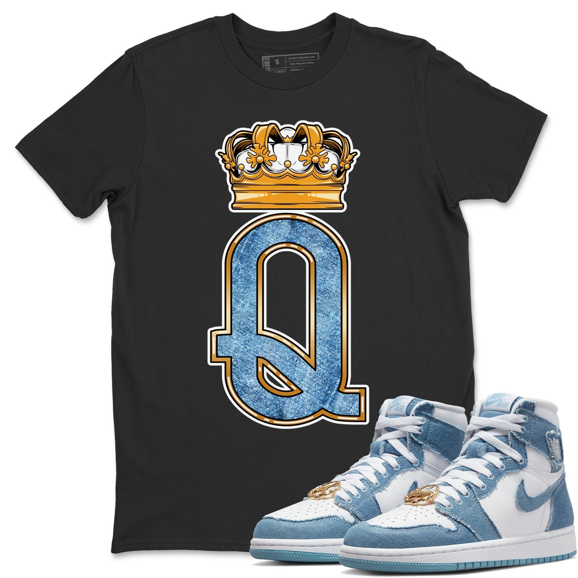 Queen Crown Unisex Tops - Air Jordan 1 Denim