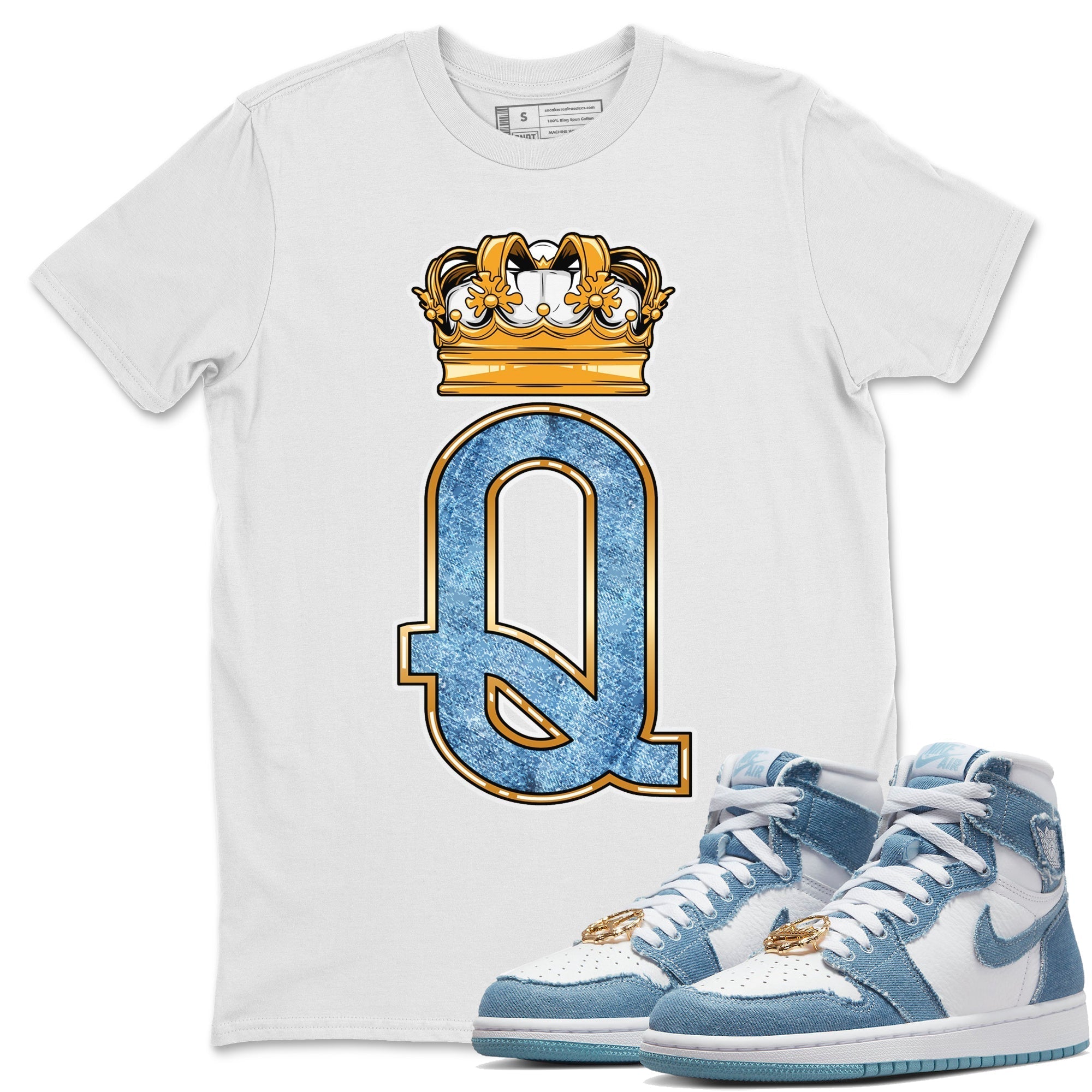 Queen Crown Unisex Tops - Air Jordan 1 Denim
