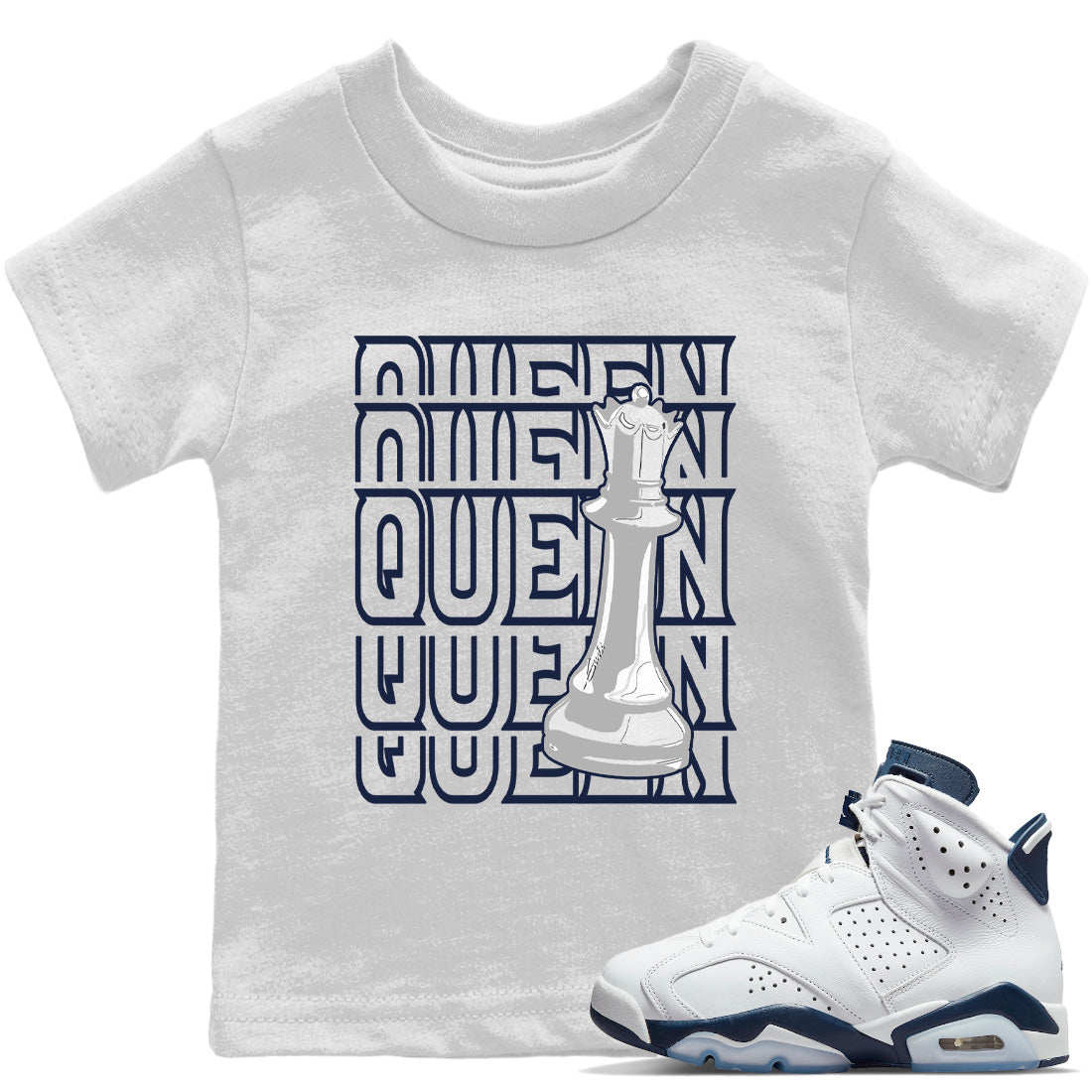 Queen Kids Tops - Air Jordan 6 Midnight Navy