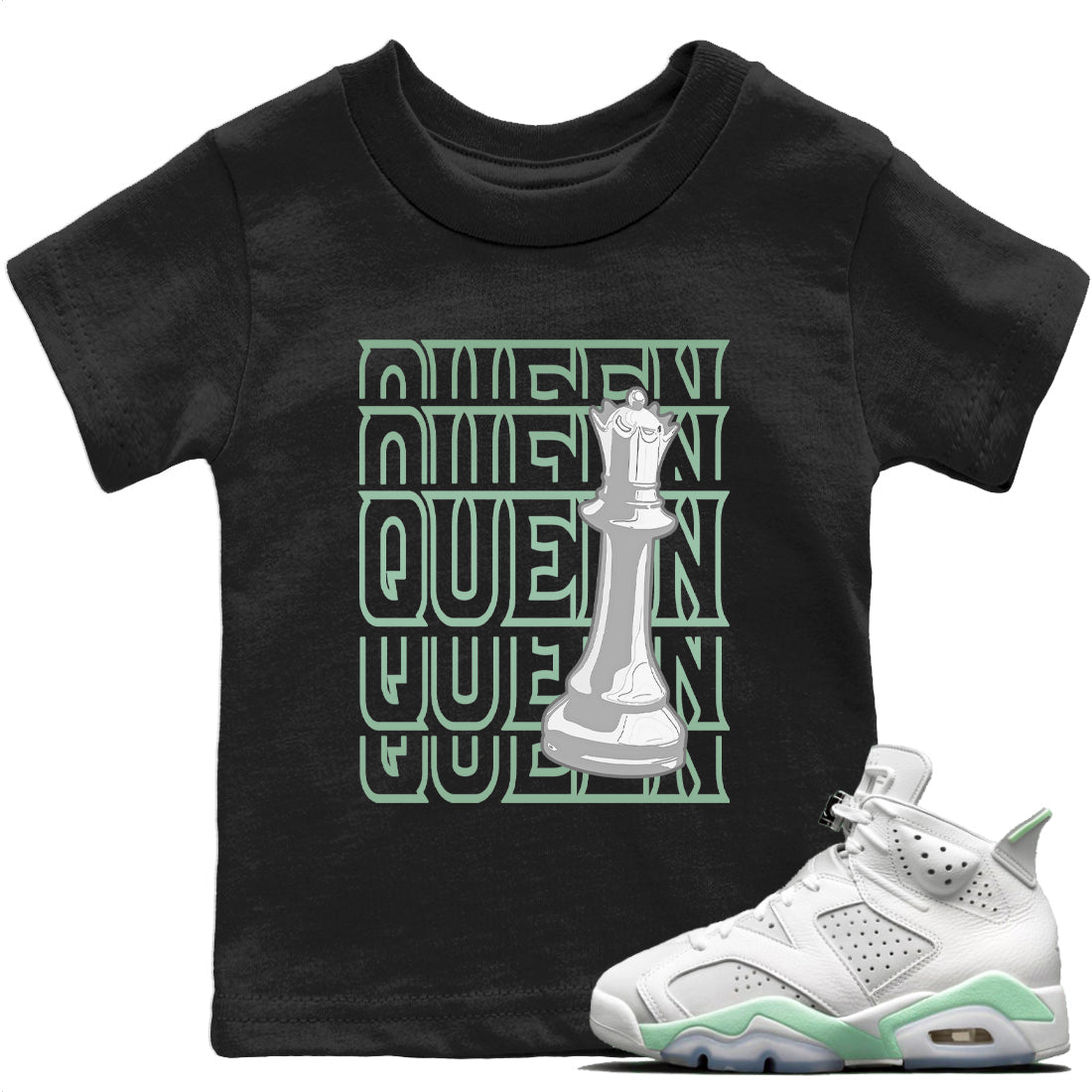 Queen Kids Tops - Air Jordan 6 Mint Foam