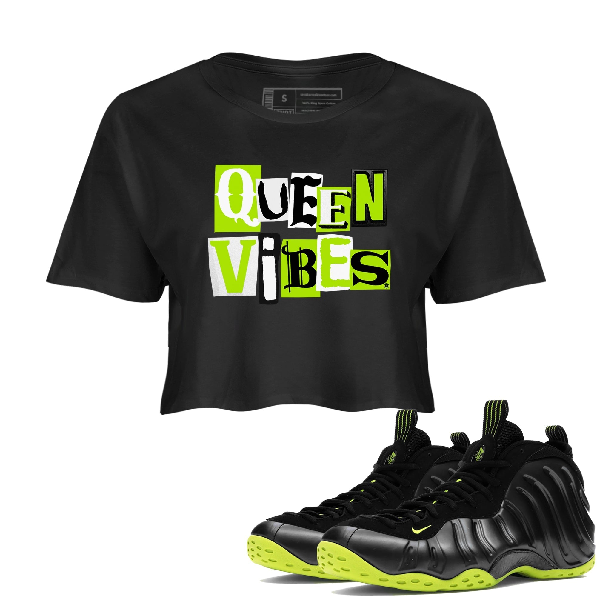 Queen Vibes snkmatch Women's Top - Air Foamposite One Black Volt