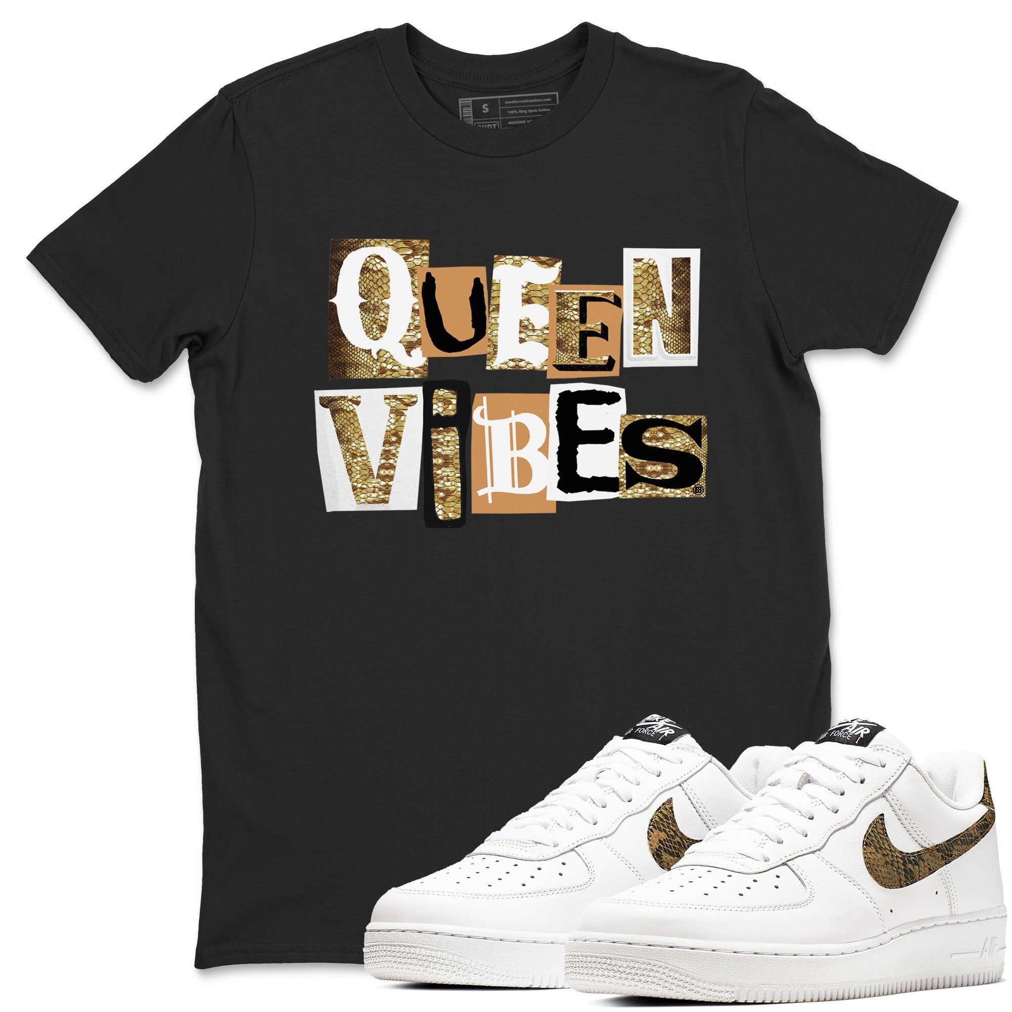 Queen Vibes snkmatch Tees - Air Force 1 Ivory Snake