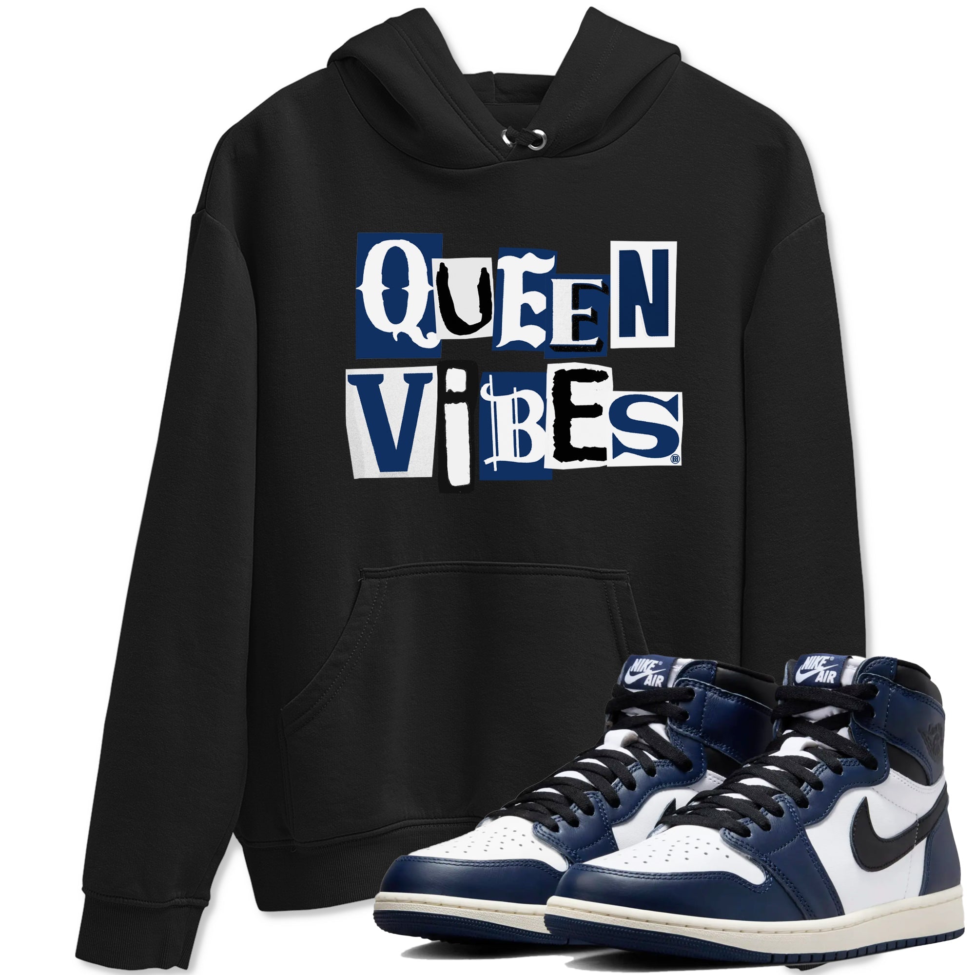 Queen Vibes snkmatch Tees - Air Jordan 1 Midnight Navy