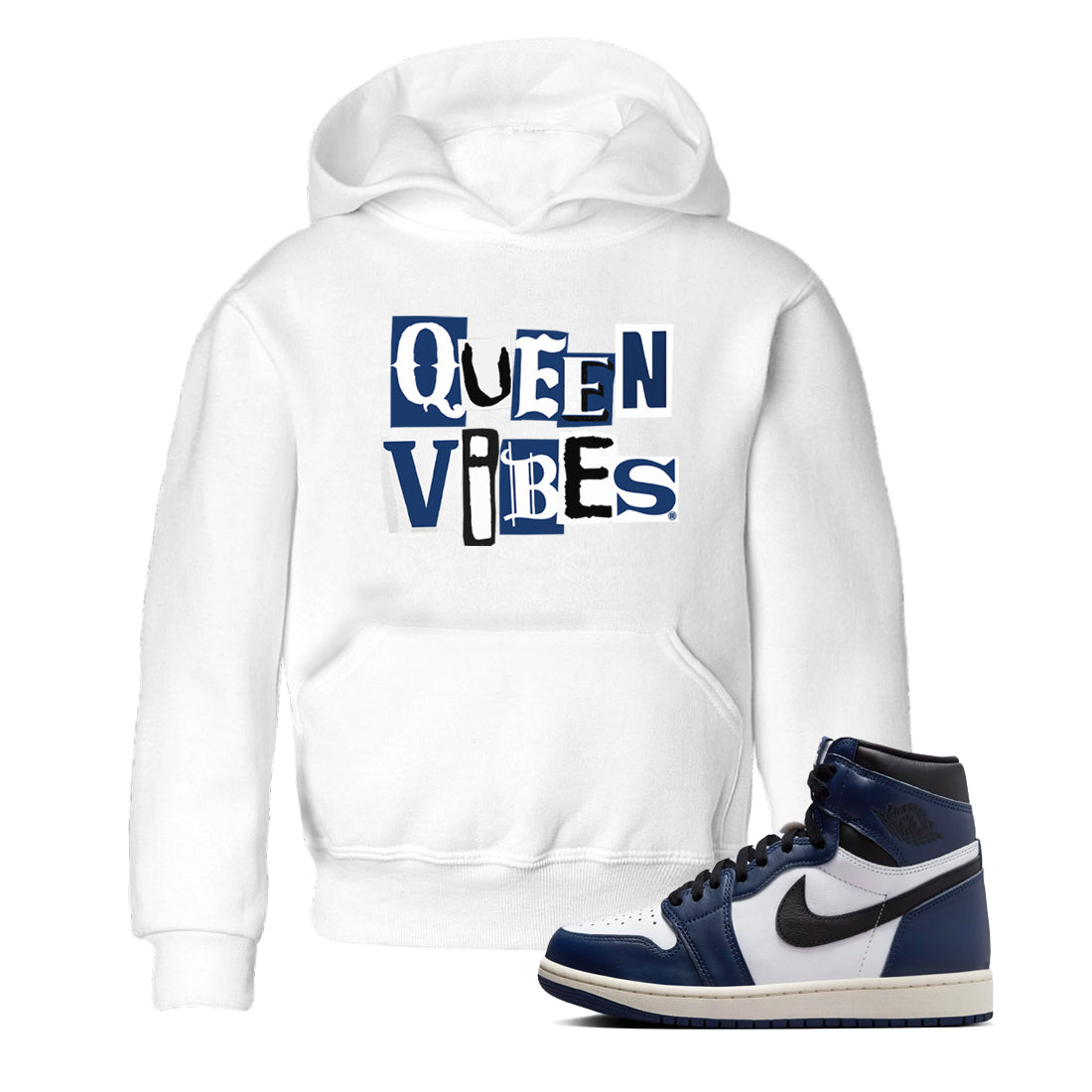 Queen Vibes snkmatch Tees Kids - Air Jordan 1 Midnight Navy