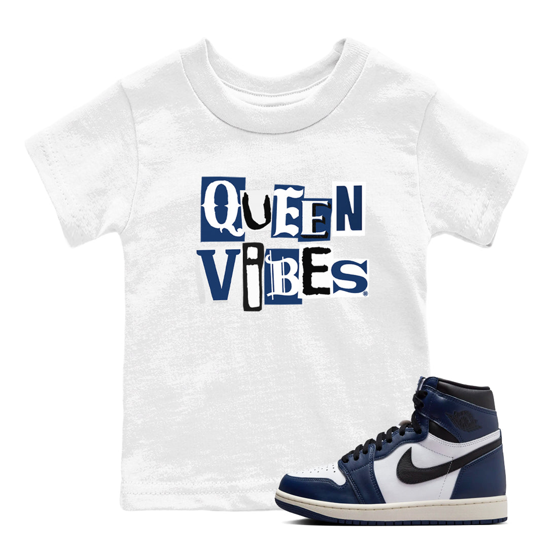 Queen Vibes snkmatch Tees Kids - Air Jordan 1 Midnight Navy
