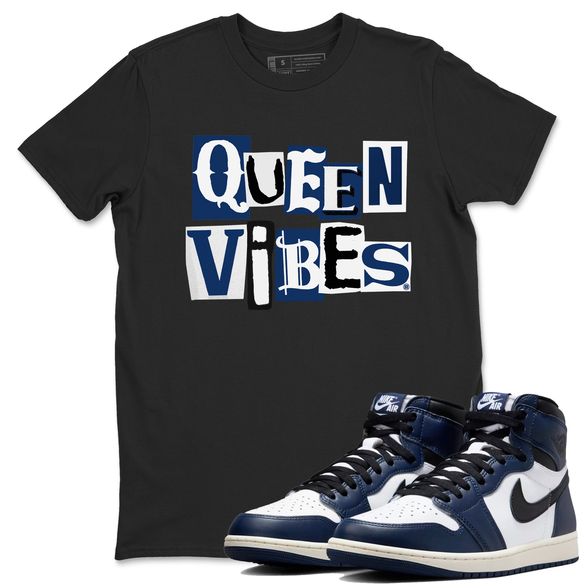 Queen Vibes snkmatch Tees - Air Jordan 1 Midnight Navy