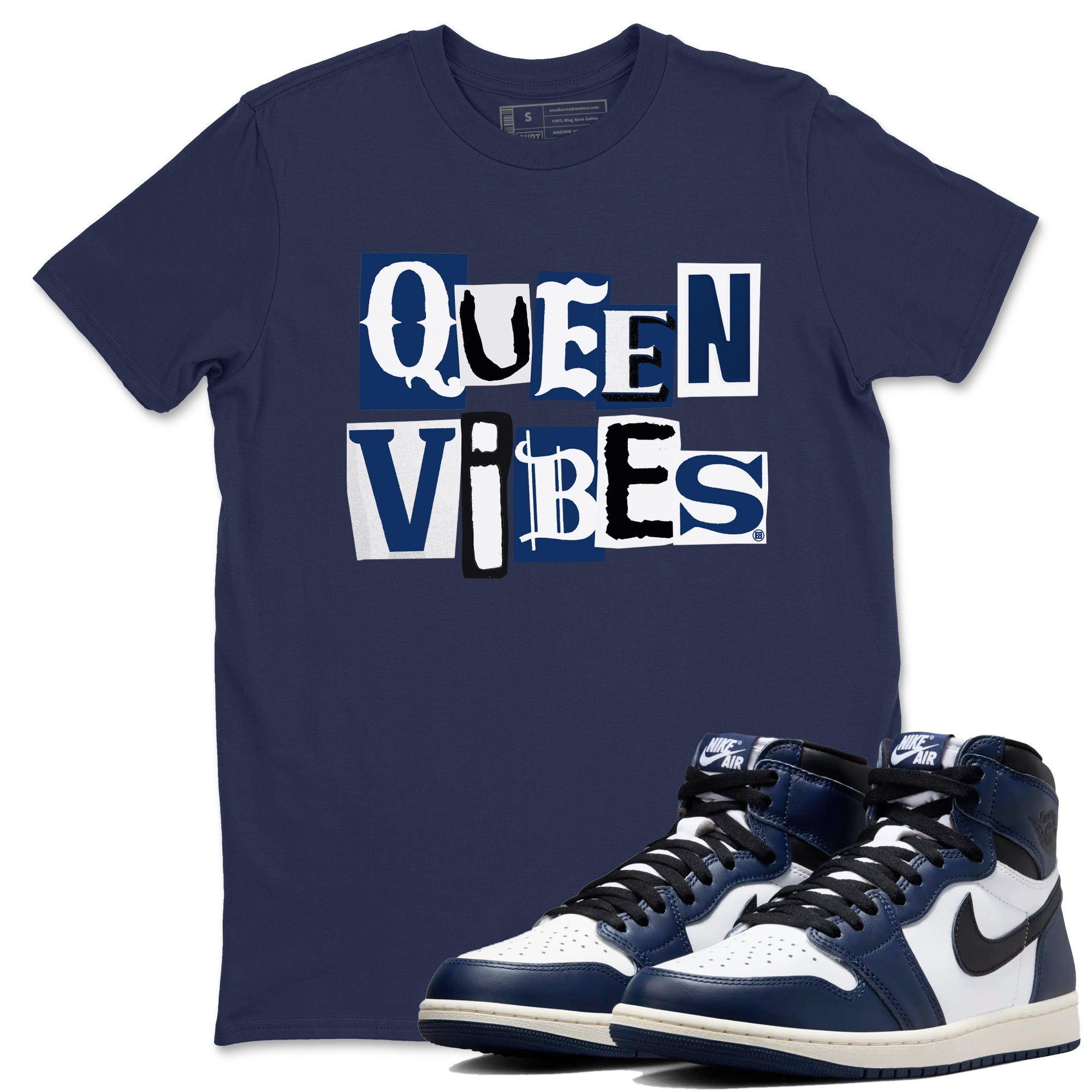 Queen Vibes snkmatch Tees - Air Jordan 1 Midnight Navy
