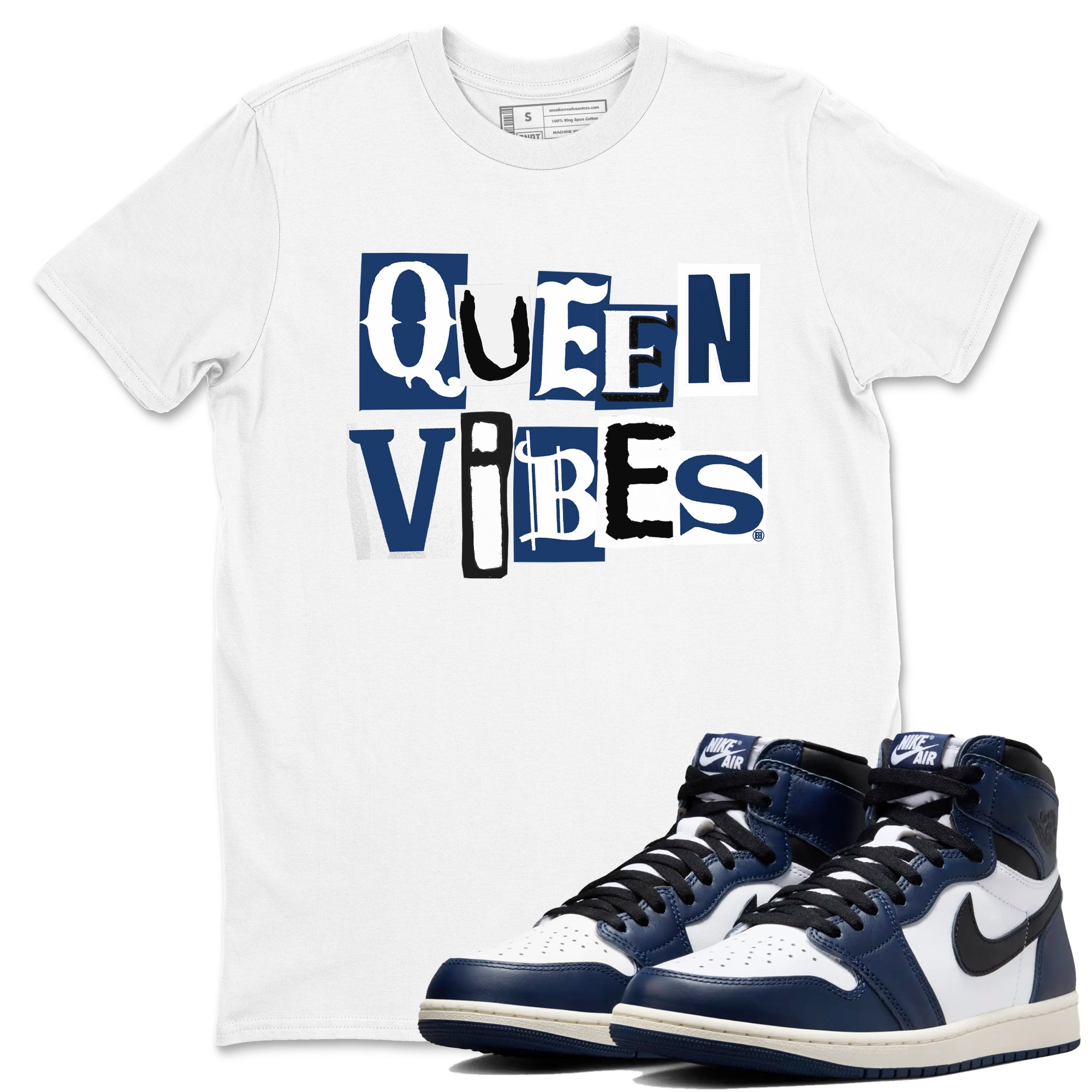 Queen Vibes snkmatch Tees - Air Jordan 1 Midnight Navy